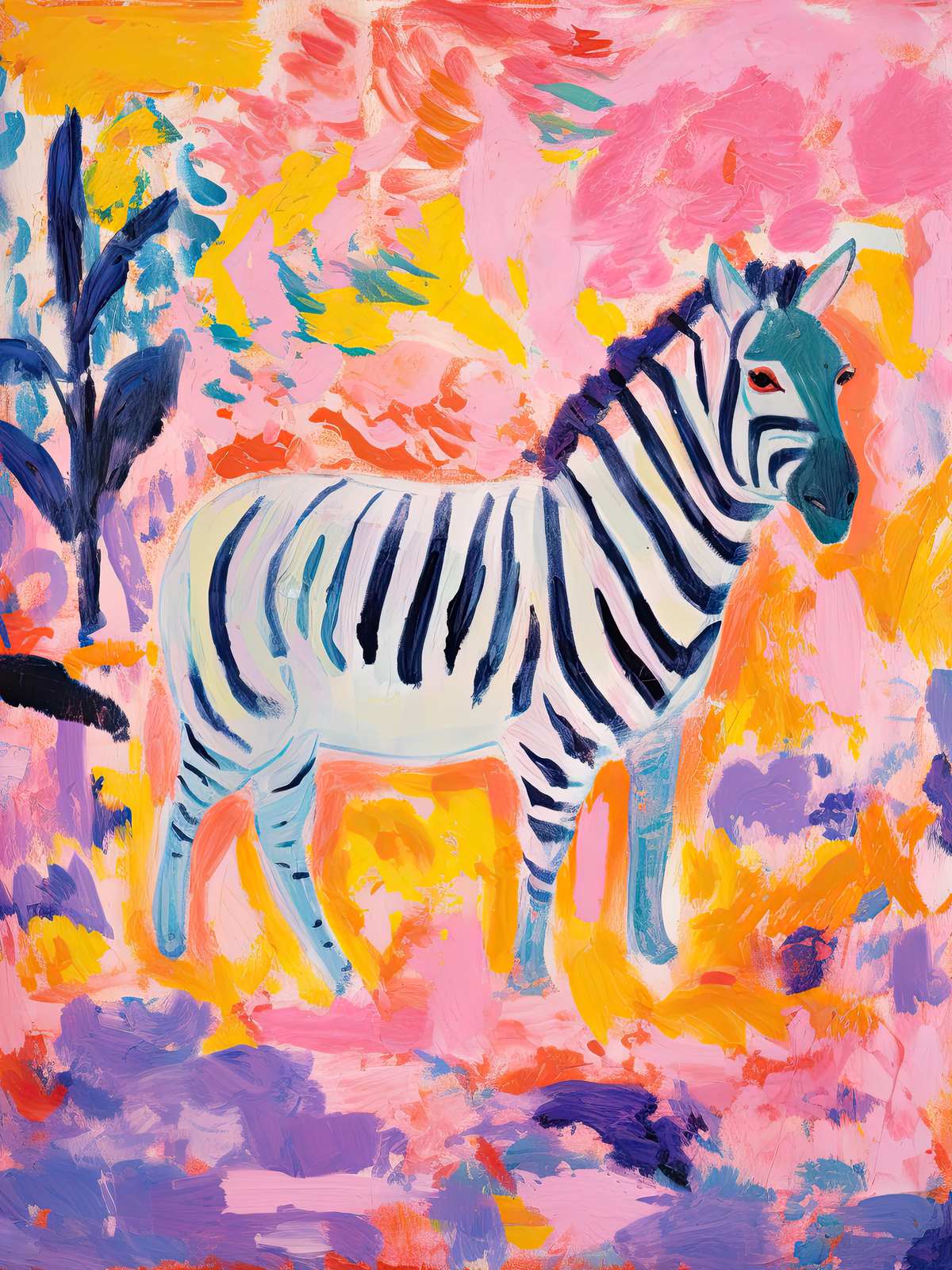 Poster - Färgglad Zebra