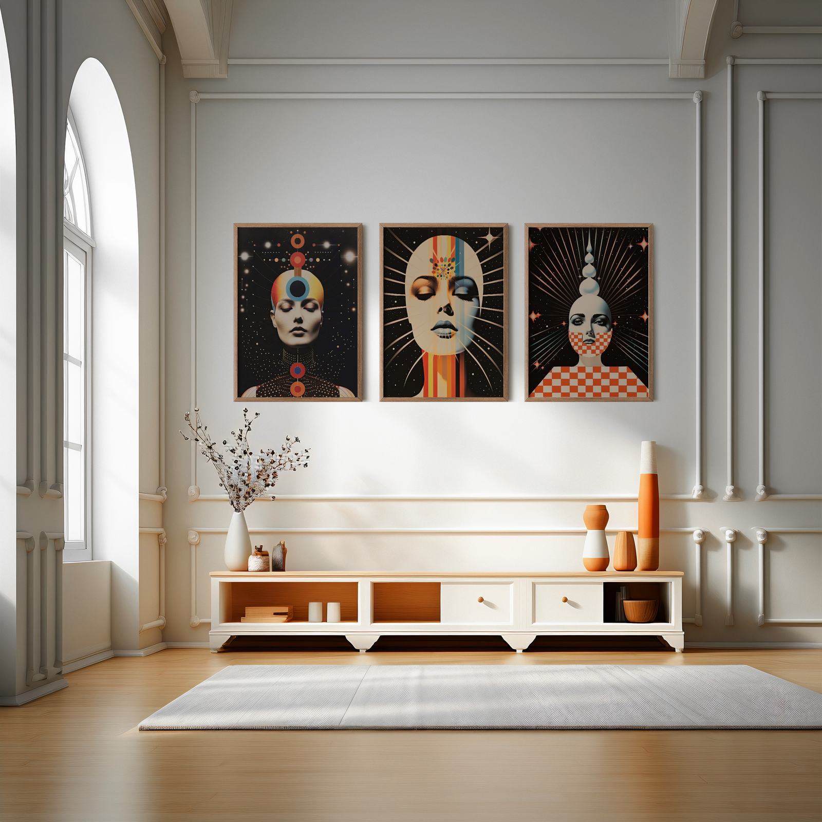 Poster - Kosmiska Ansikten / Set av 3