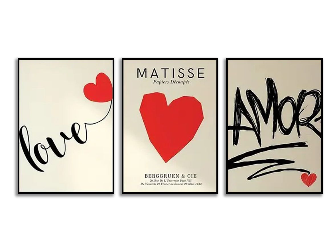 Poster - Matisse Hjärt-kollektion / Set om 3
