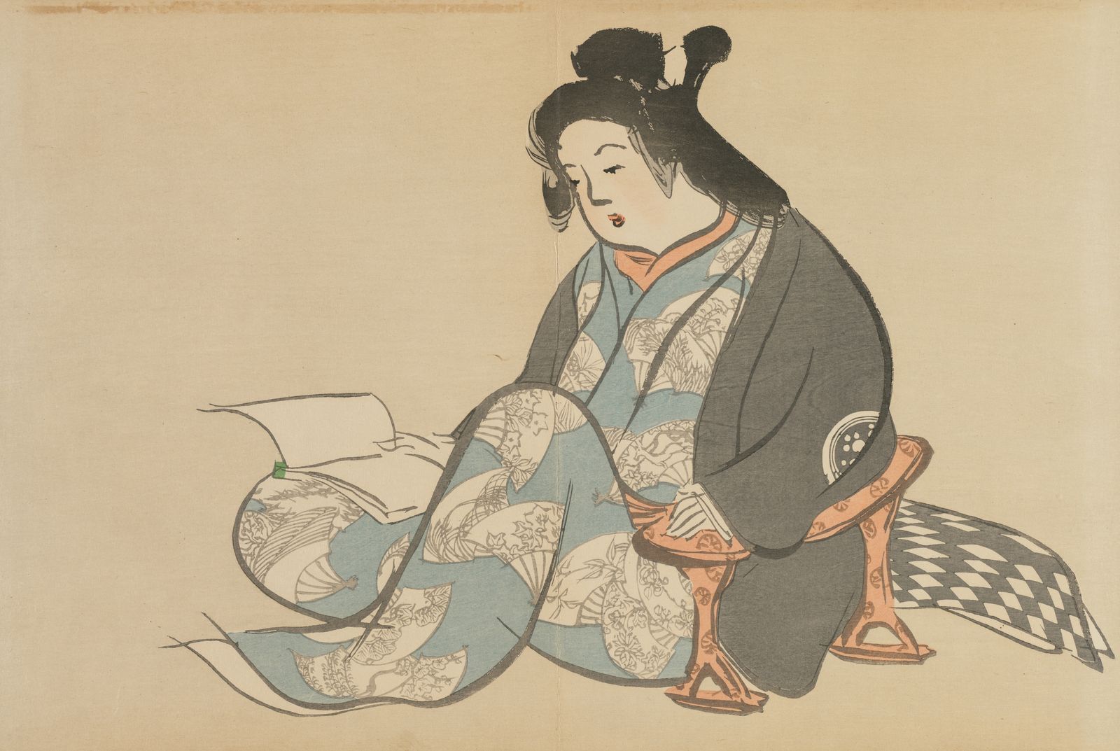 Poster - Japansk kvinna i kimono