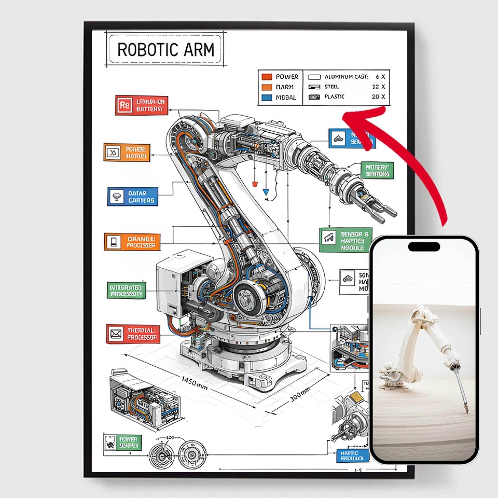 Personlig Poster - Tekniskt Blueprint-Poster - AI-Poster