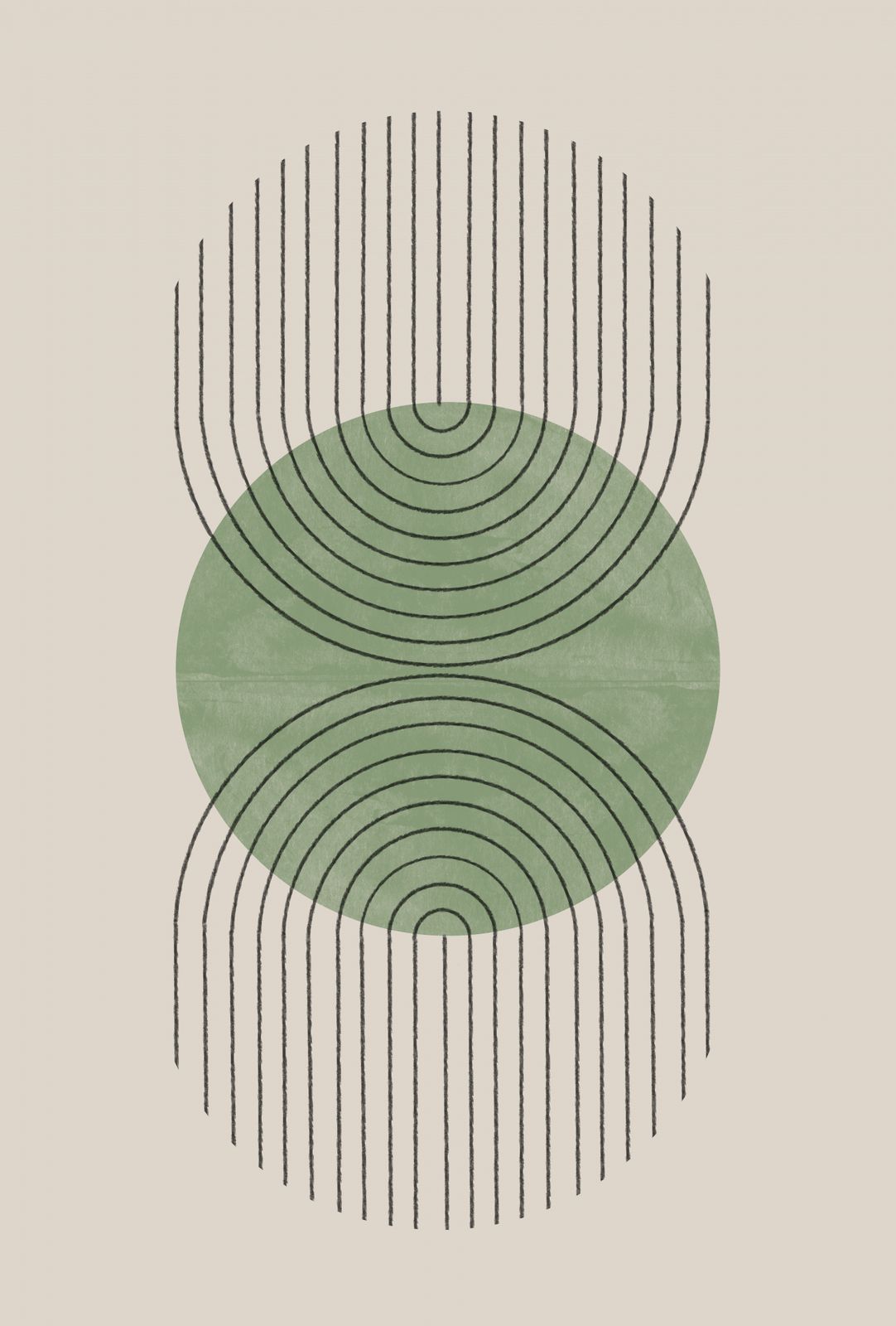 Poster - Abstrakt Grön Cirkeln