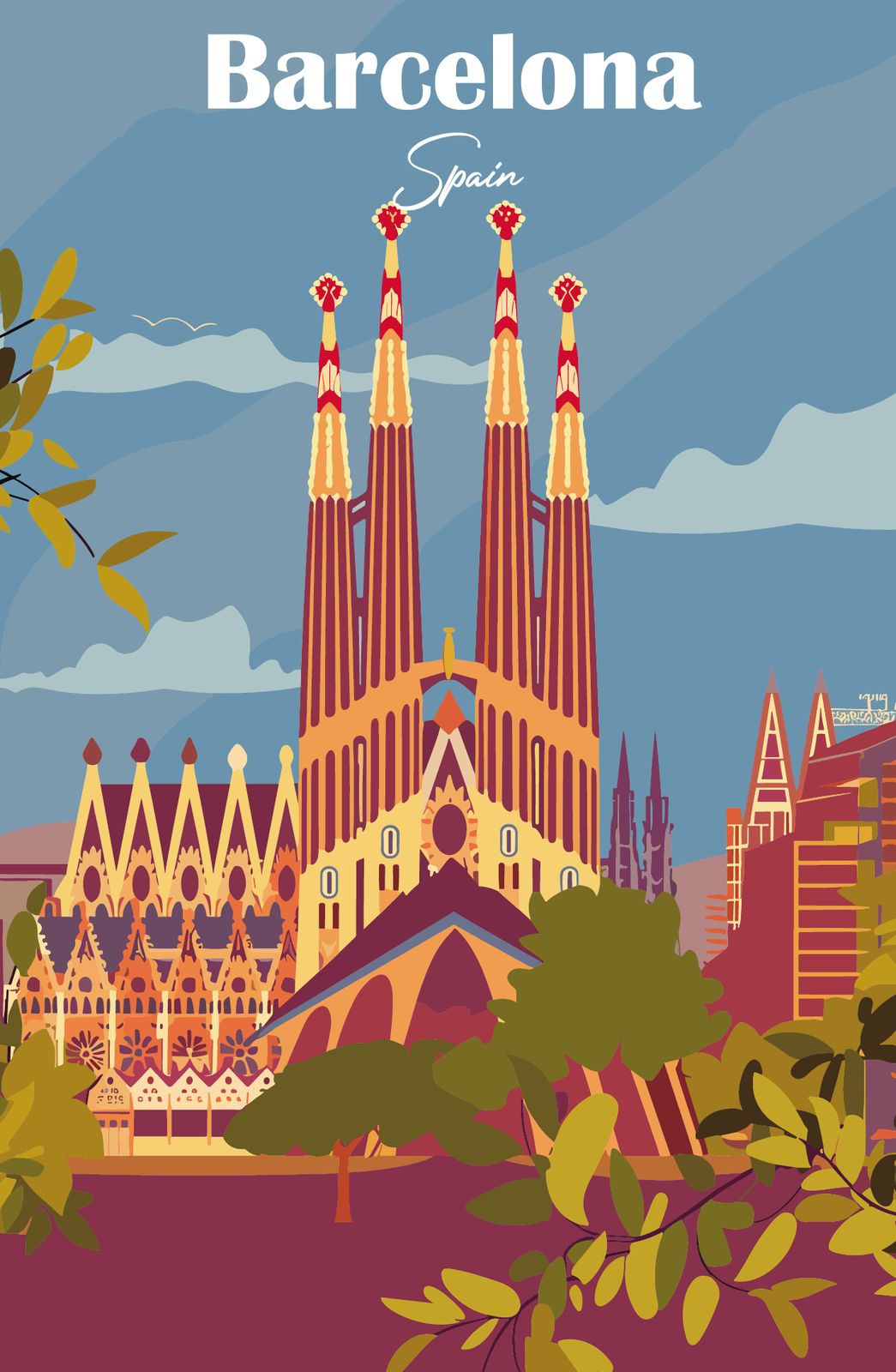 Poster - Barcelona Landmark Spanien