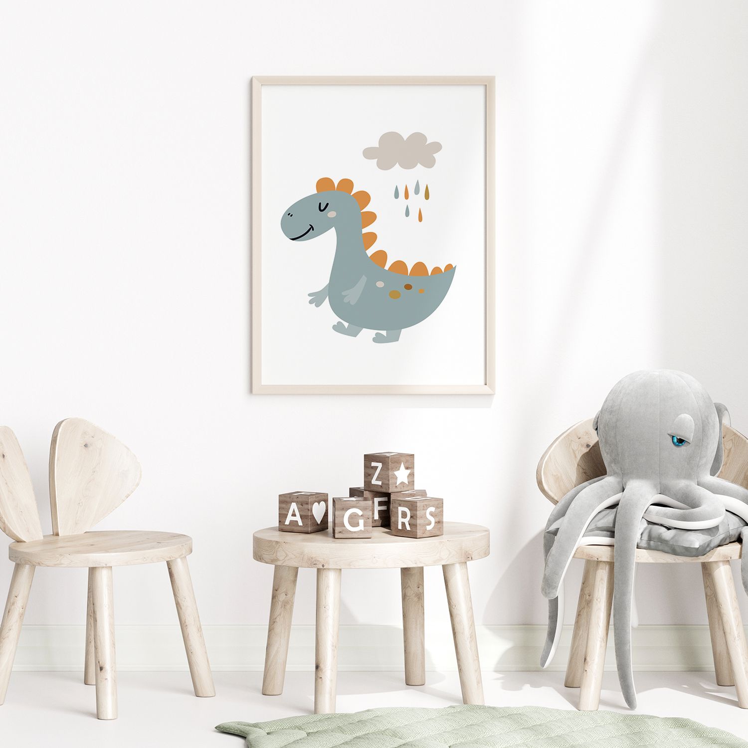 Poster - Dinosaurie i regn