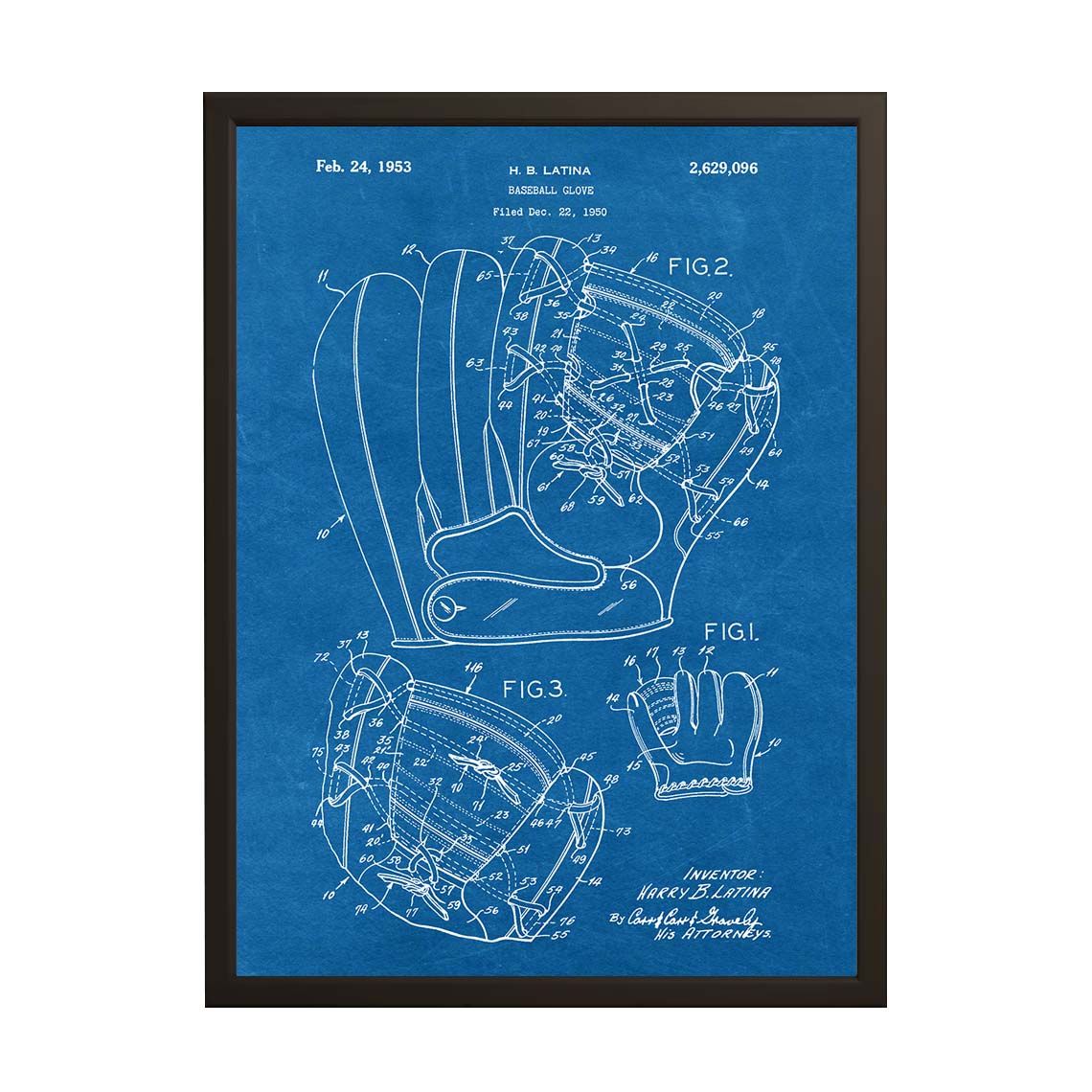 Patentritningsposter - Baseballhandske