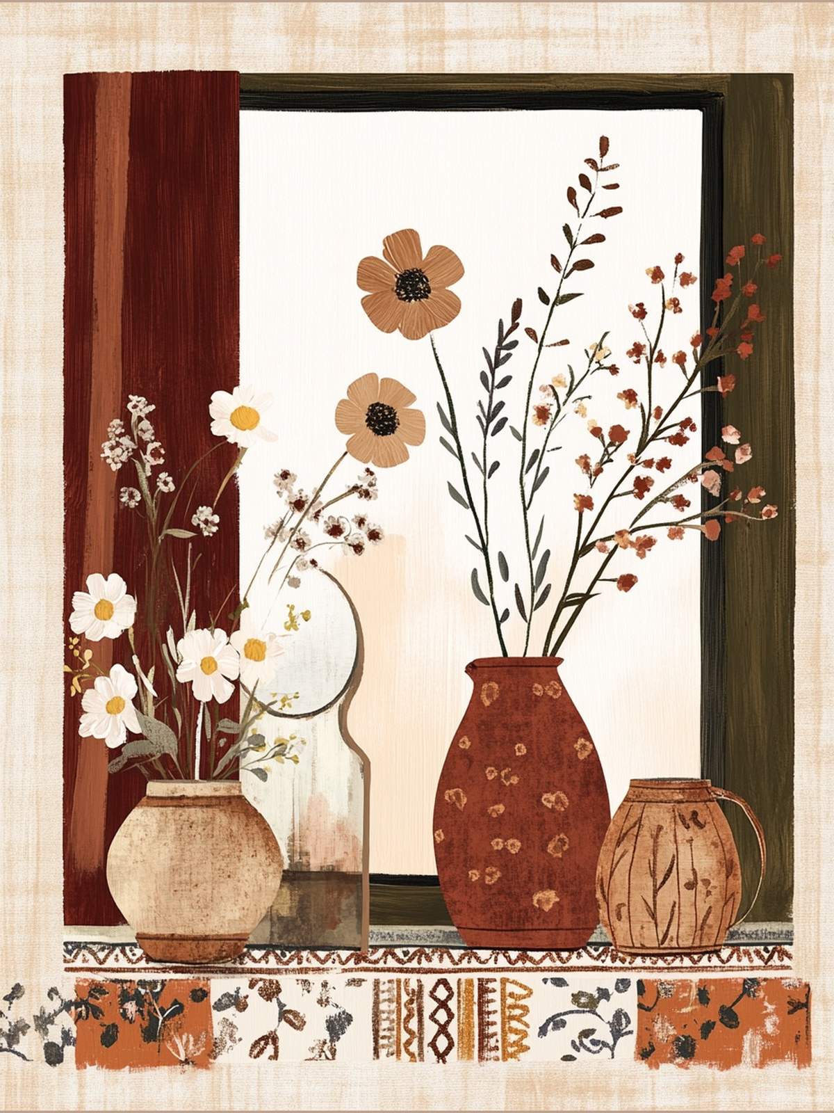 Affisch - Rustika Blomvaser