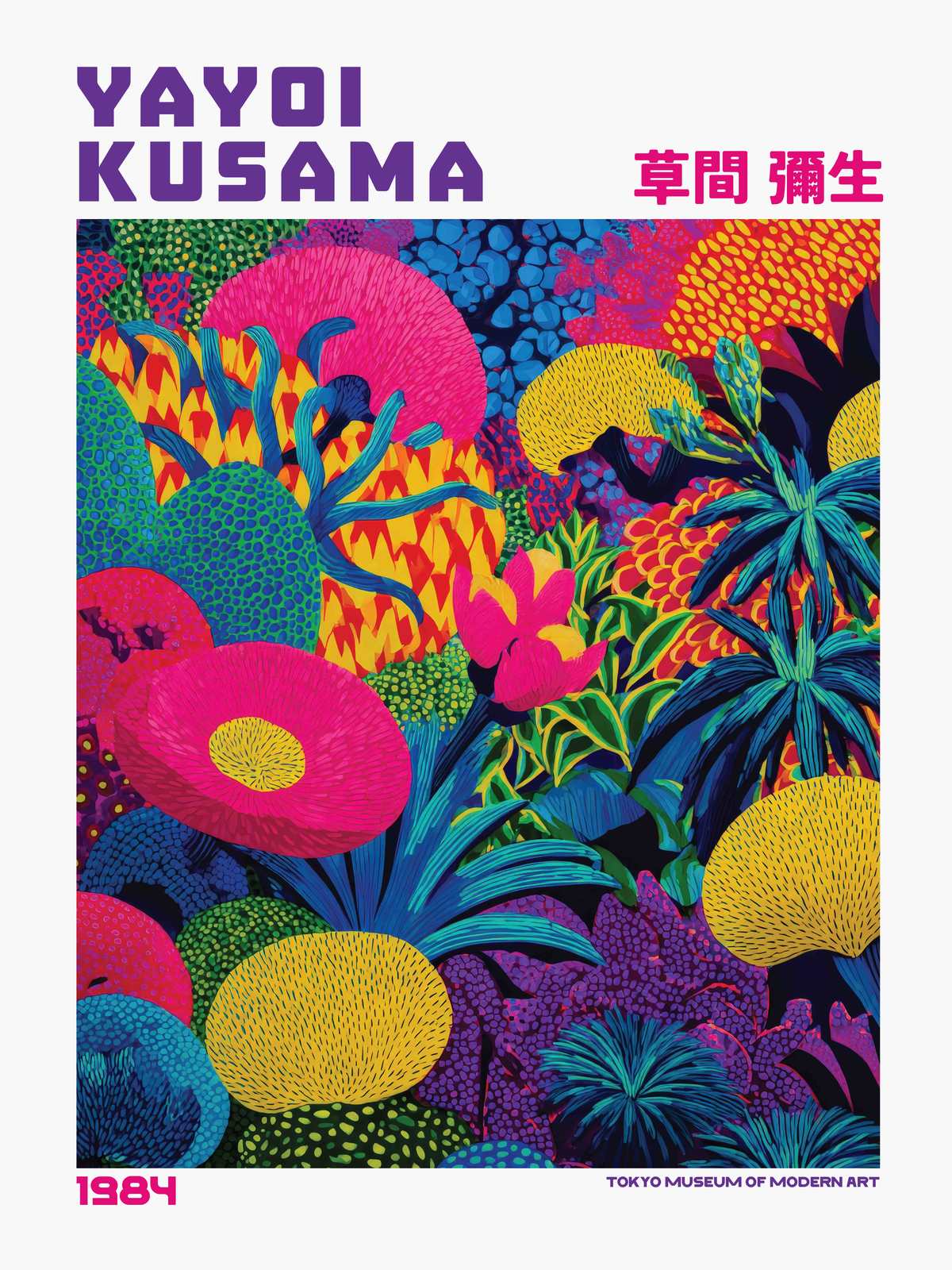 Poster - Yayoi Kusama Blomsterkonstverk