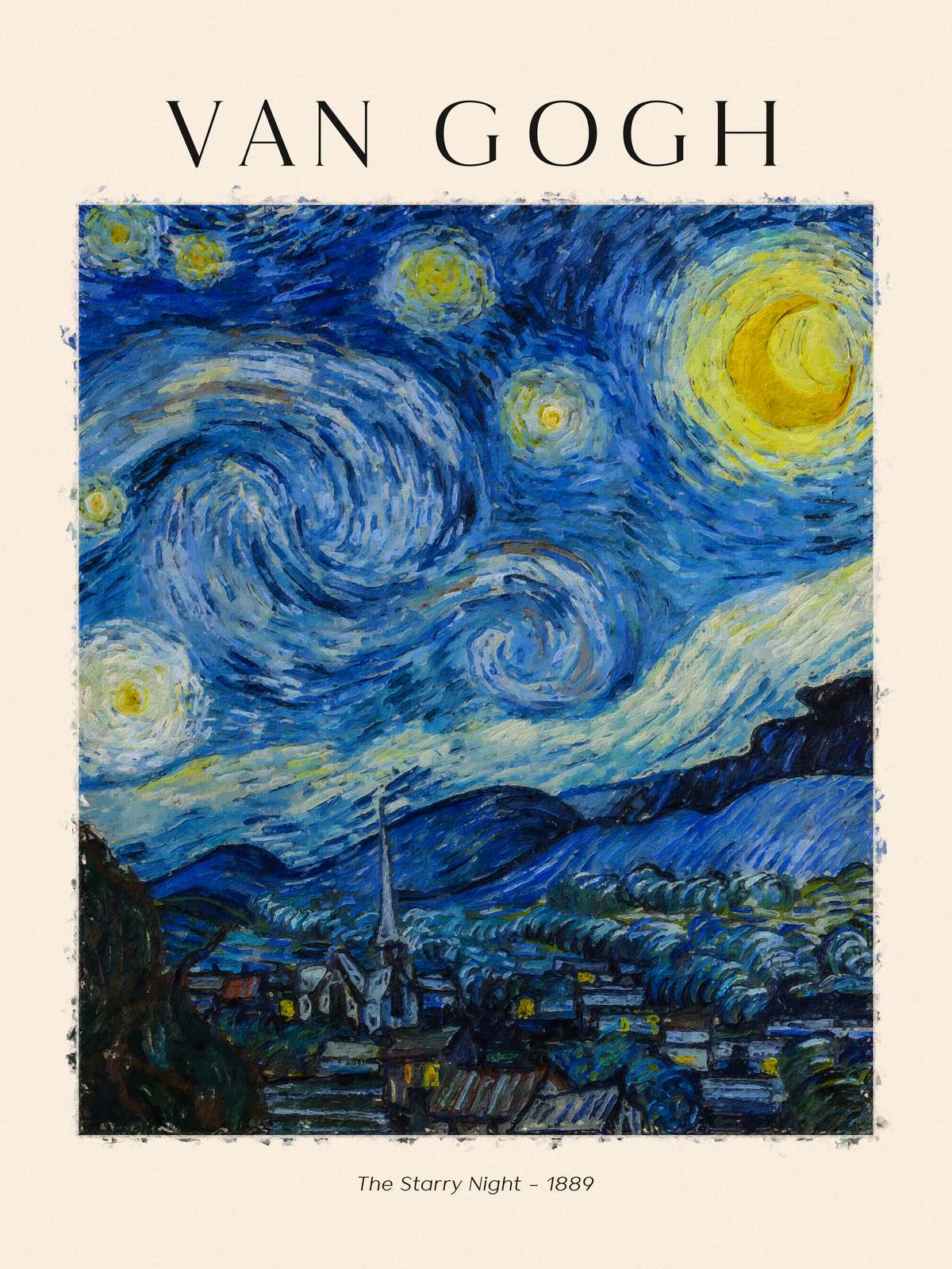 Poster - Stjärnenatt av Van Gogh