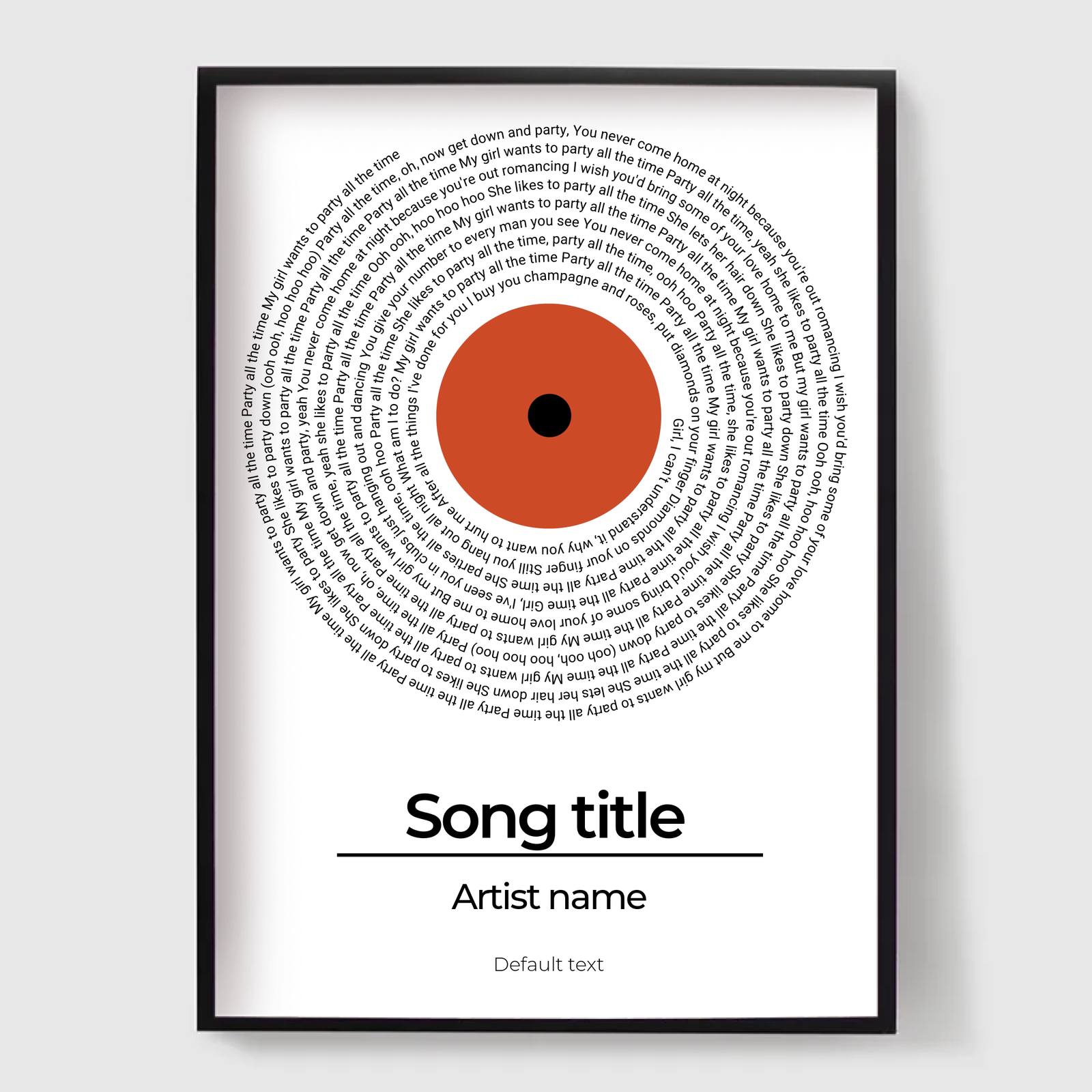 Personlig Poster - Sångtitelkonst
