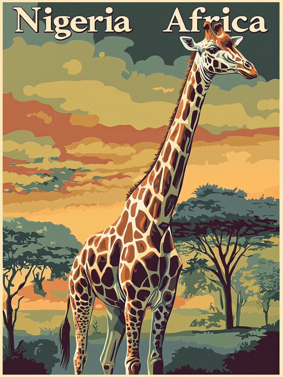Poster - Giraff i Nigeria