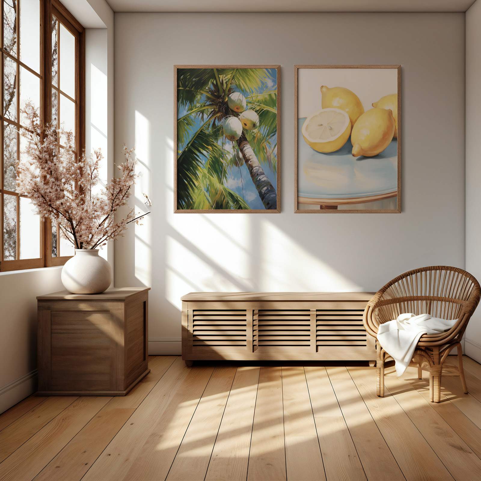 Poster - Citroner och Palm Set om 2