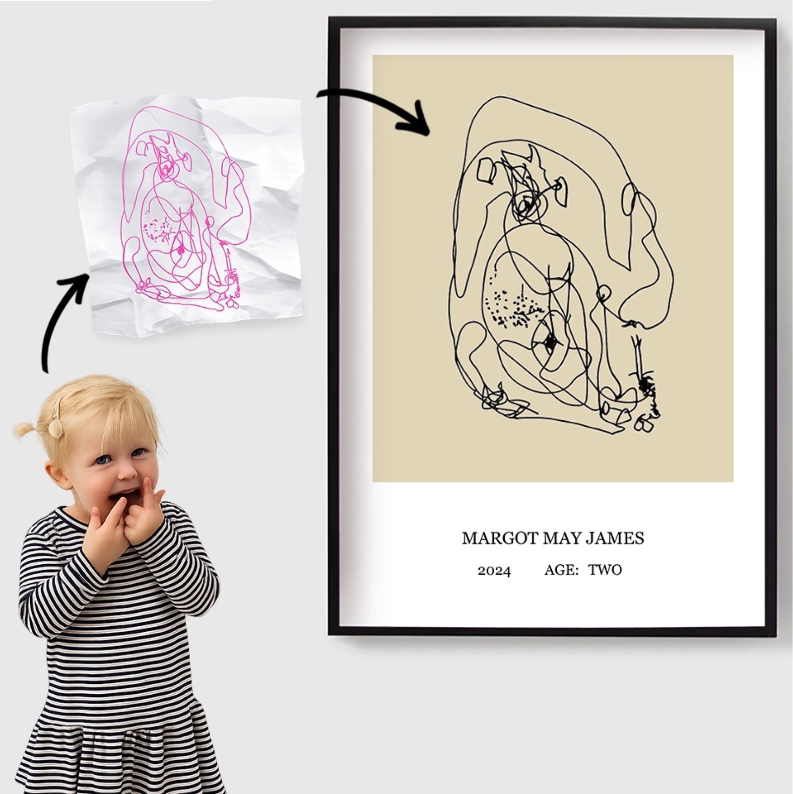 Personlig Poster - Barns Teckning till Konst - AI Poster