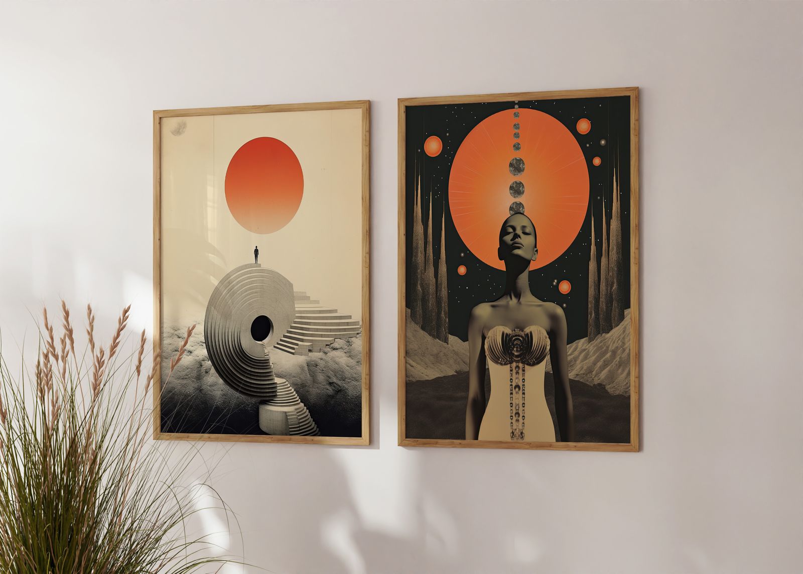 Poster - Surrealistisk Kosmisk Konst / Set av 2