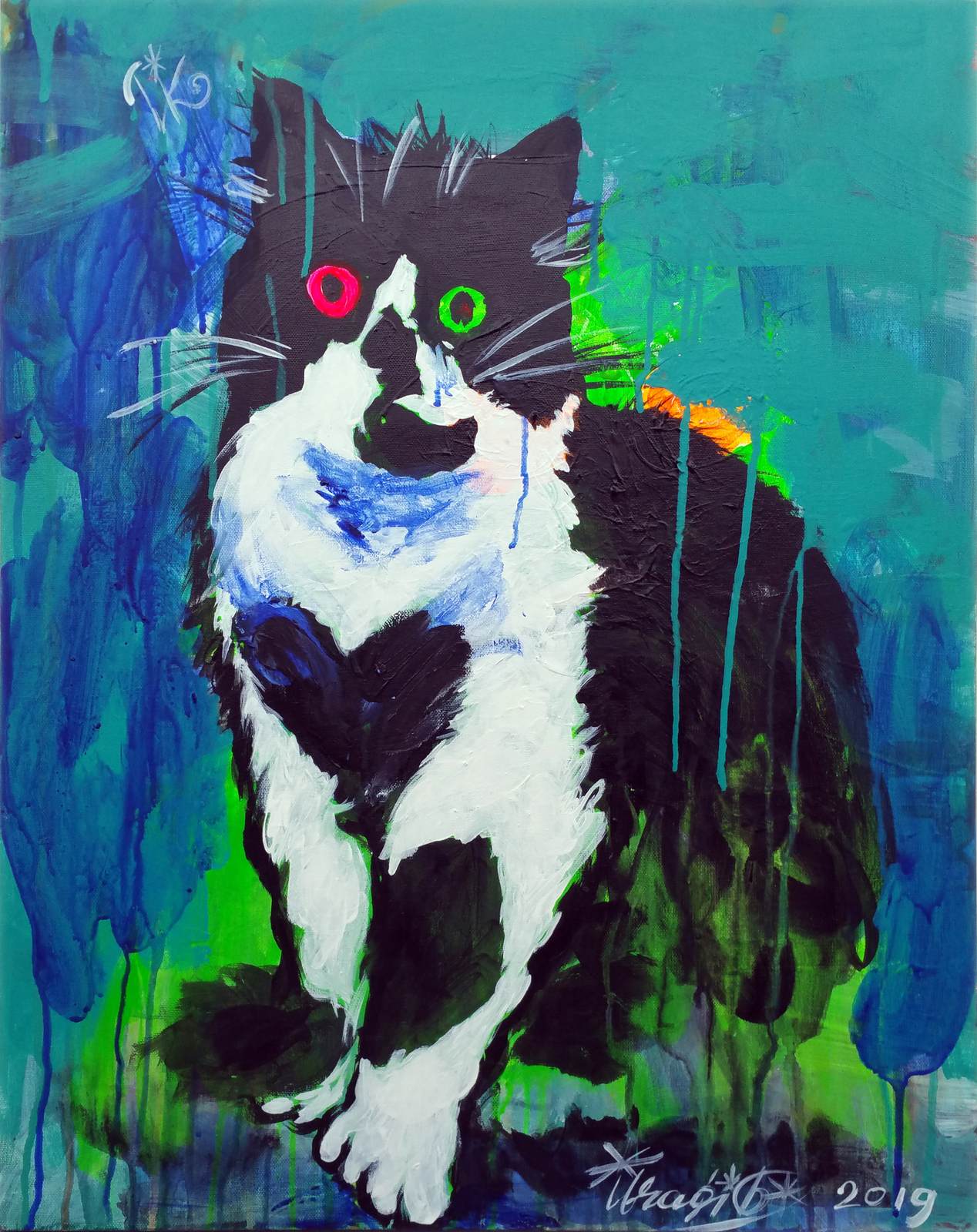 Poster - Konstnärlig Kattdesign