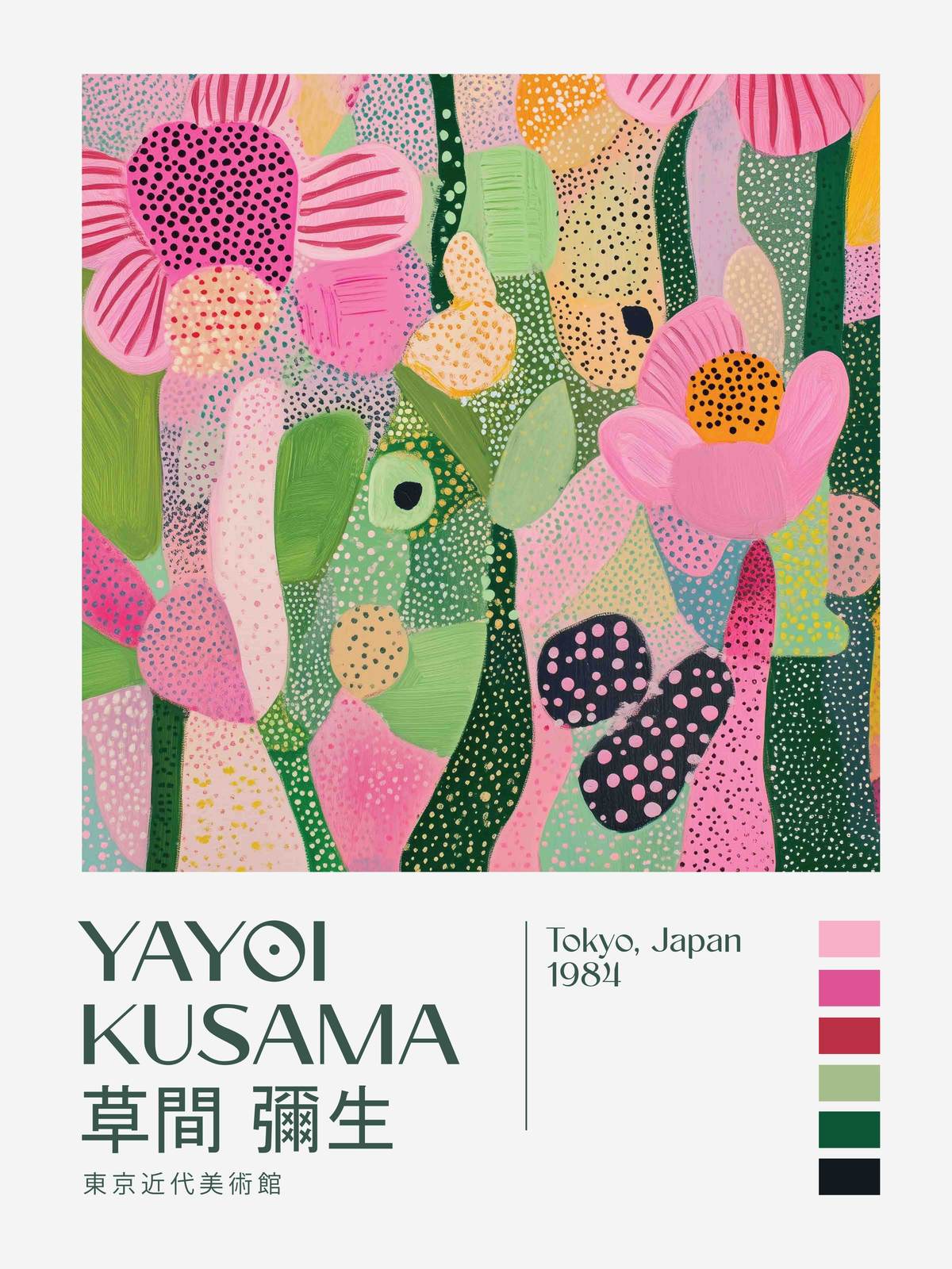 Poster - Yayoi Kusama Blommigt Tokyo