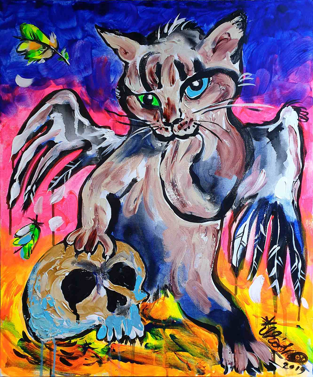 Poster - Katt och Skalle Konstverk