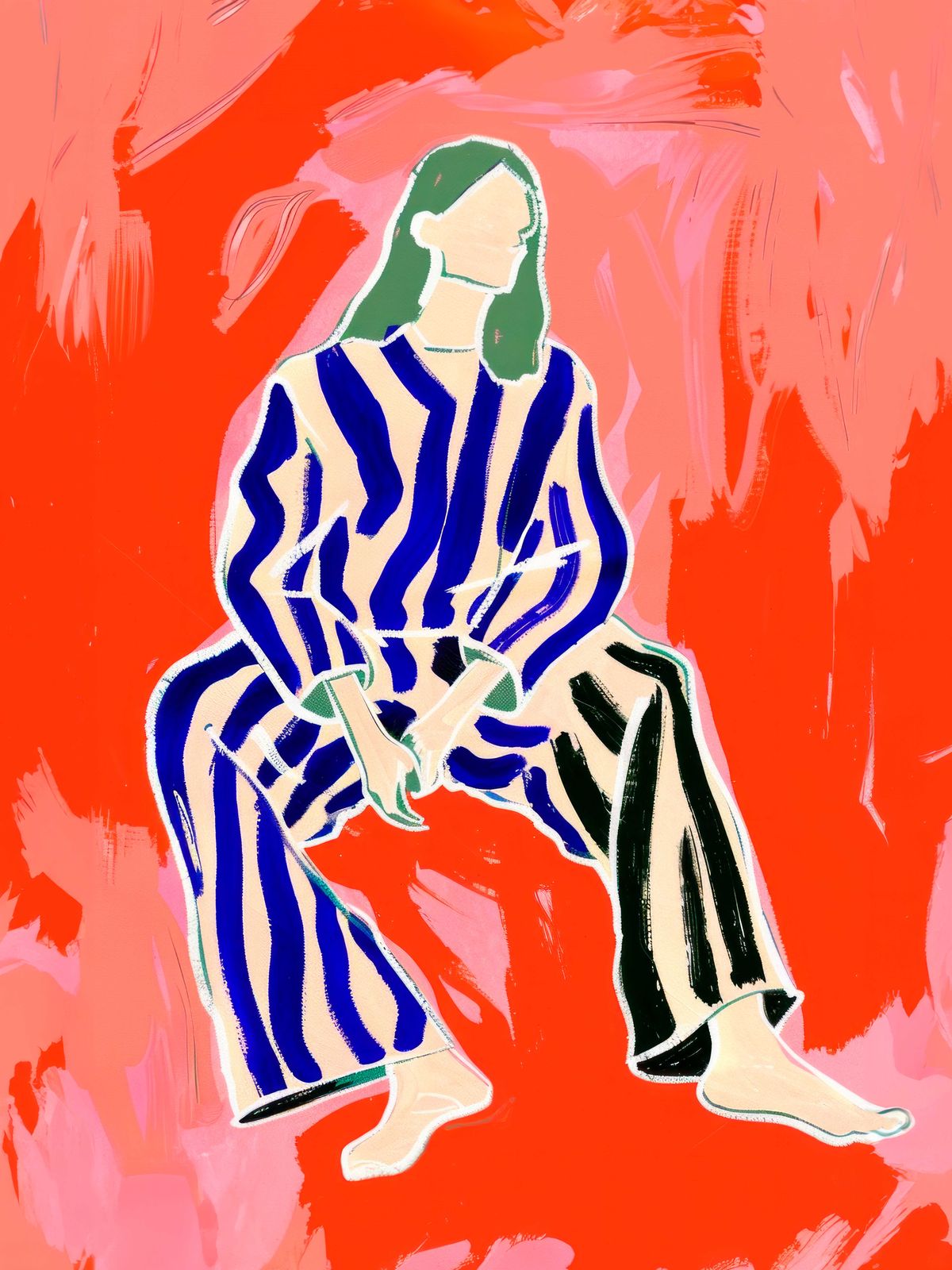 Poster - Abstrakt Figur på Orange