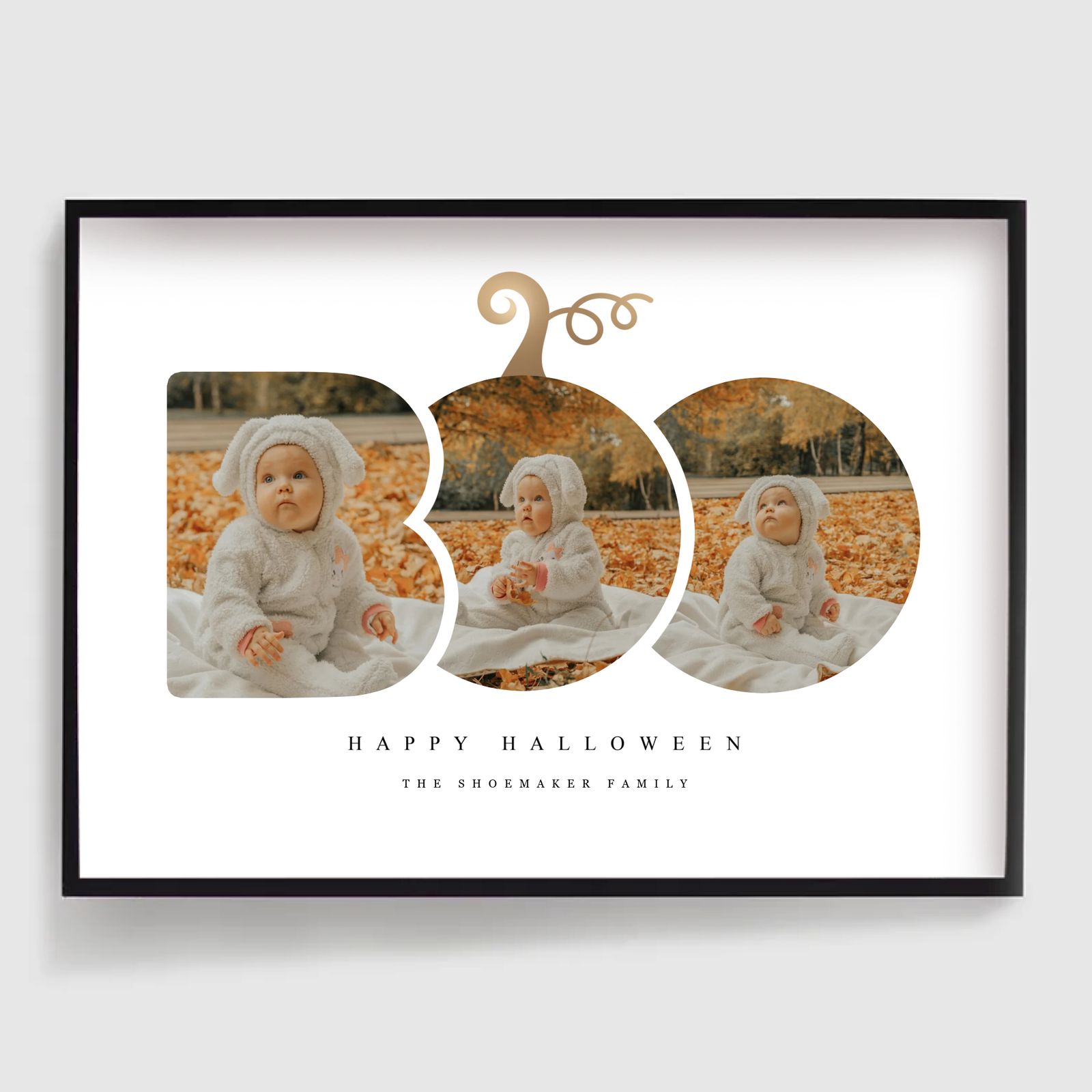 Personlig Poster - BOO Halloween Kollage - 3 Foton