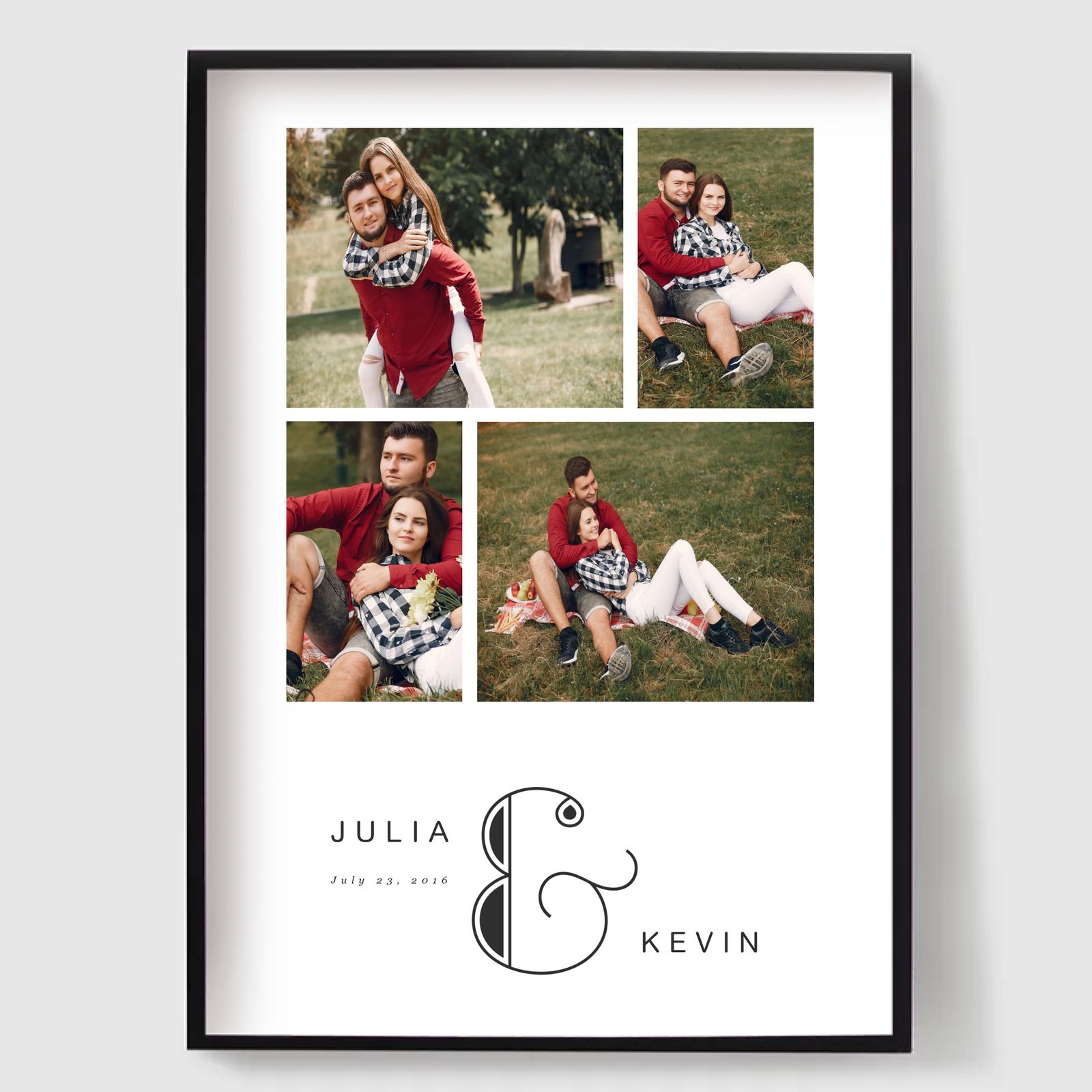 Personlig Poster - Jag & Du Fotouppladdning - 4 Foton