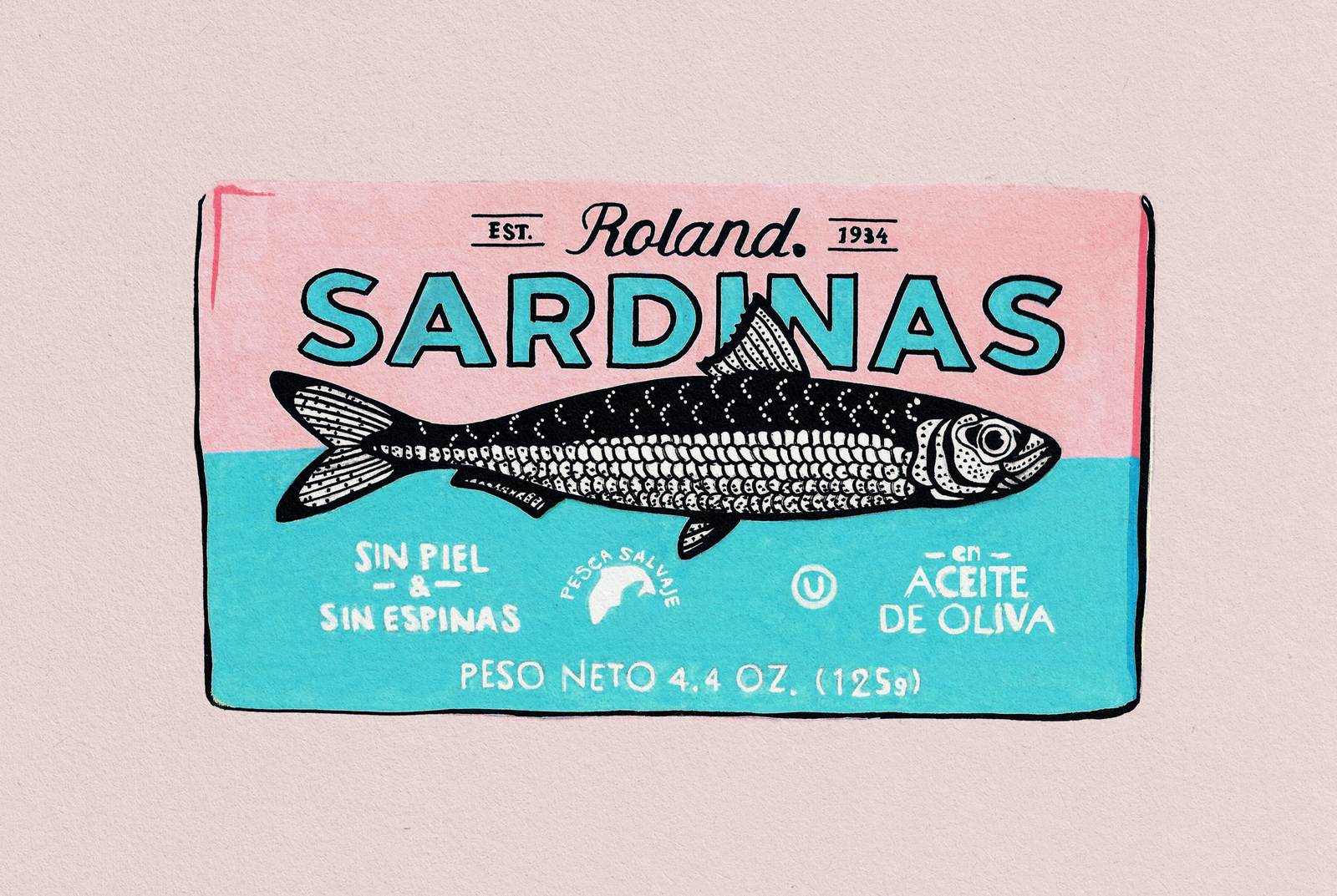 Poster - Sardinetikettkonst