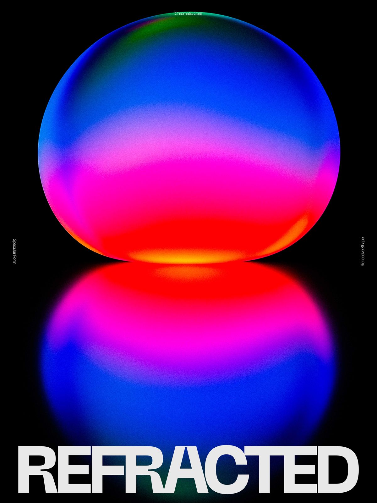 Poster - Refracted Abstrakt Sfär