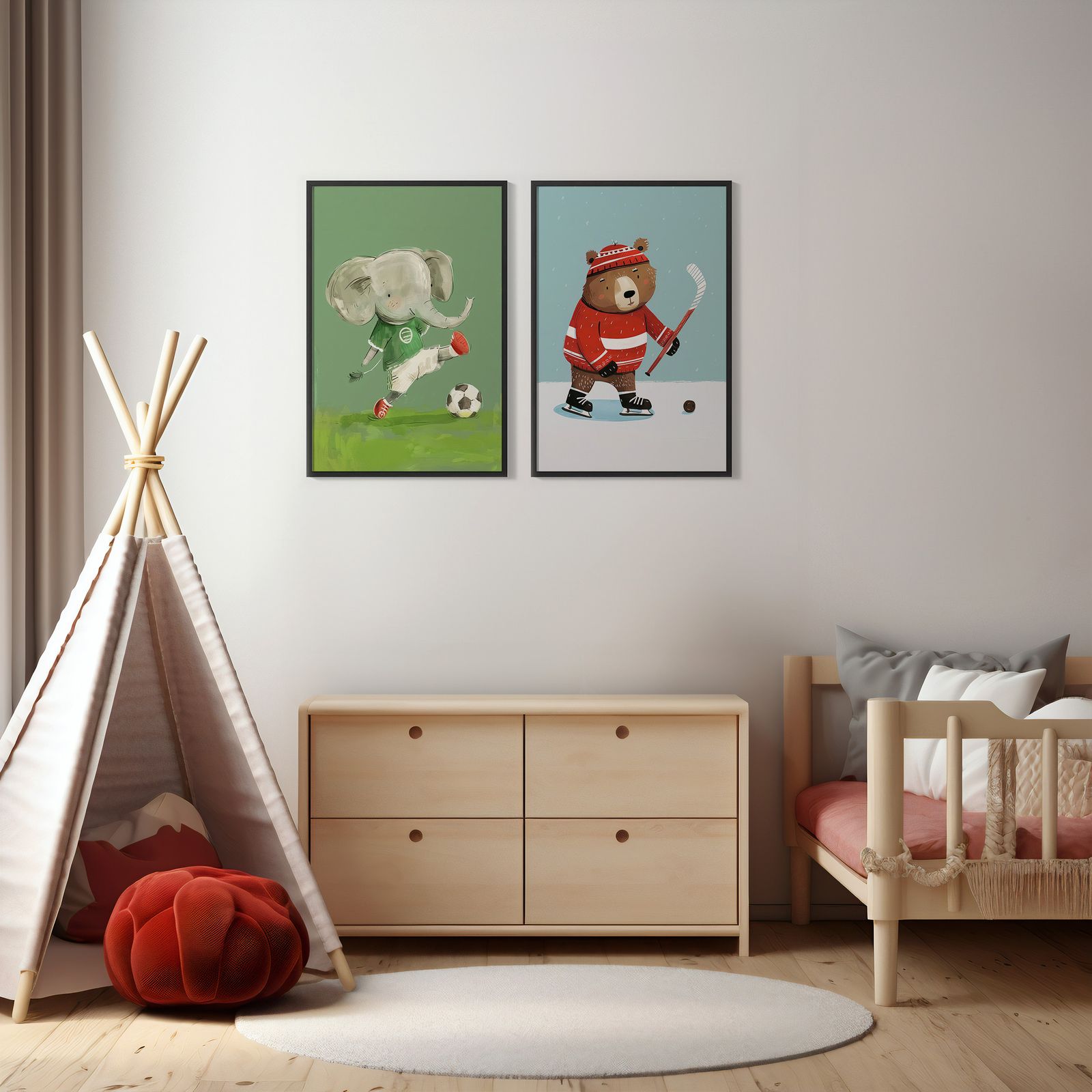 Poster - Björn och Elefant Set om 2