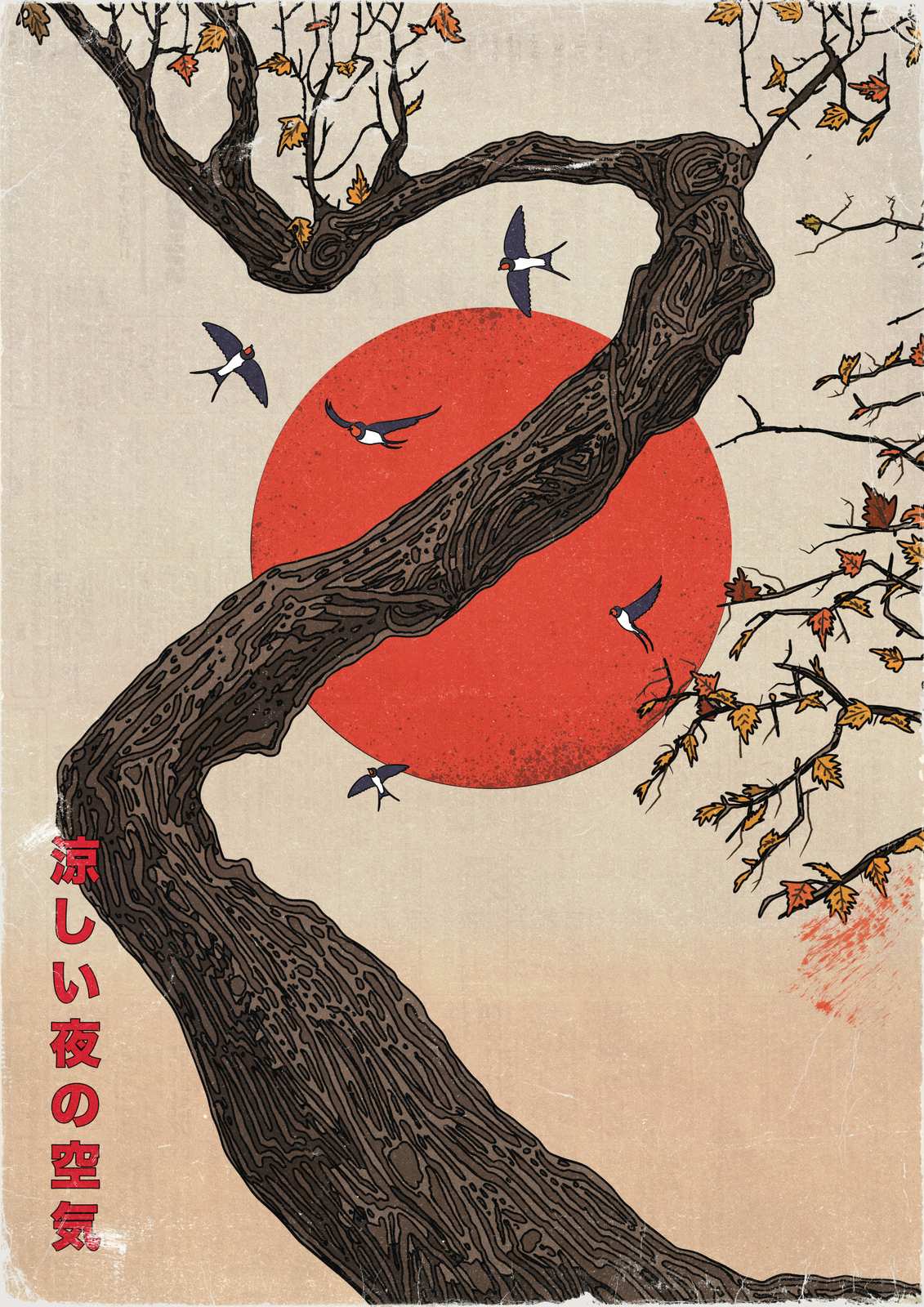 Poster - Japansk Röd Sol