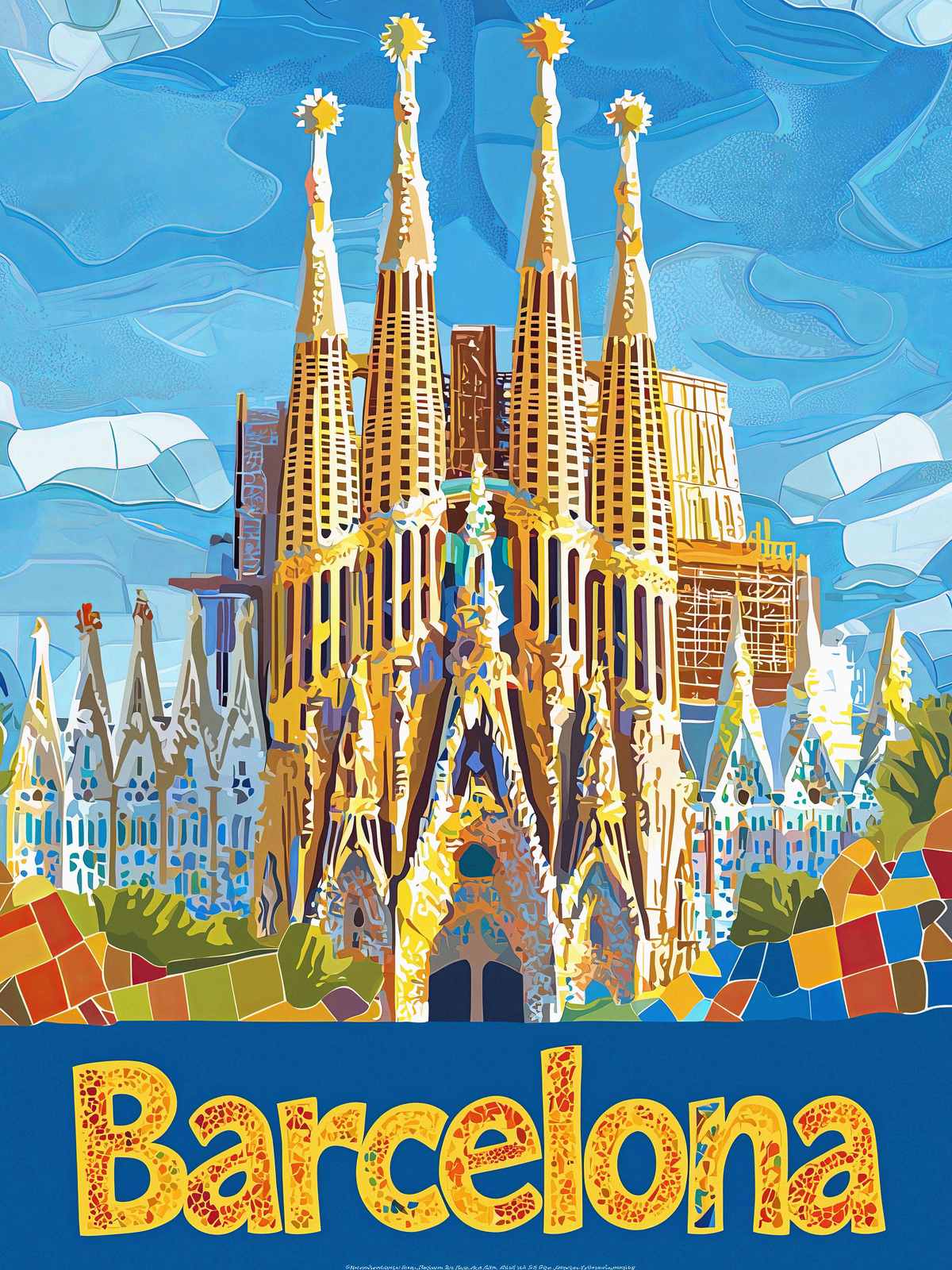 Affisch - Barcelona Illustration