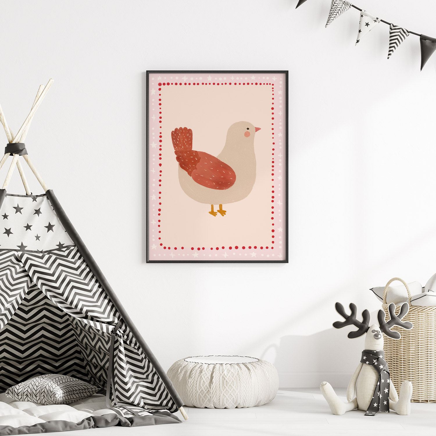 Poster - Söt Fågel Illustration