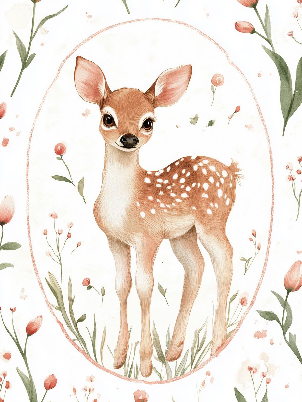 Poster - Rådjur i Blomsterutställning