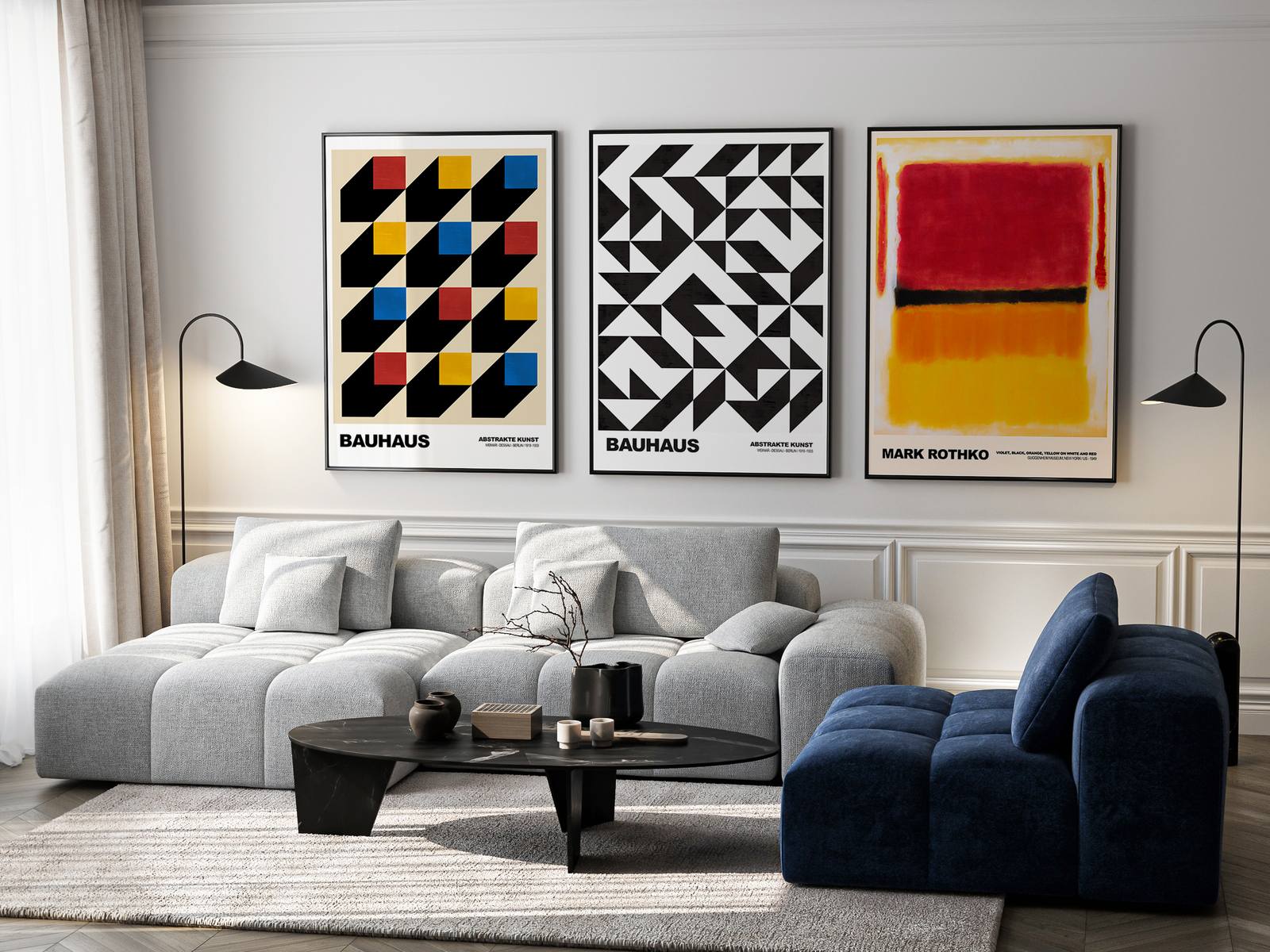 Poster - Bauhaus och Mark Rothko / Set om 3