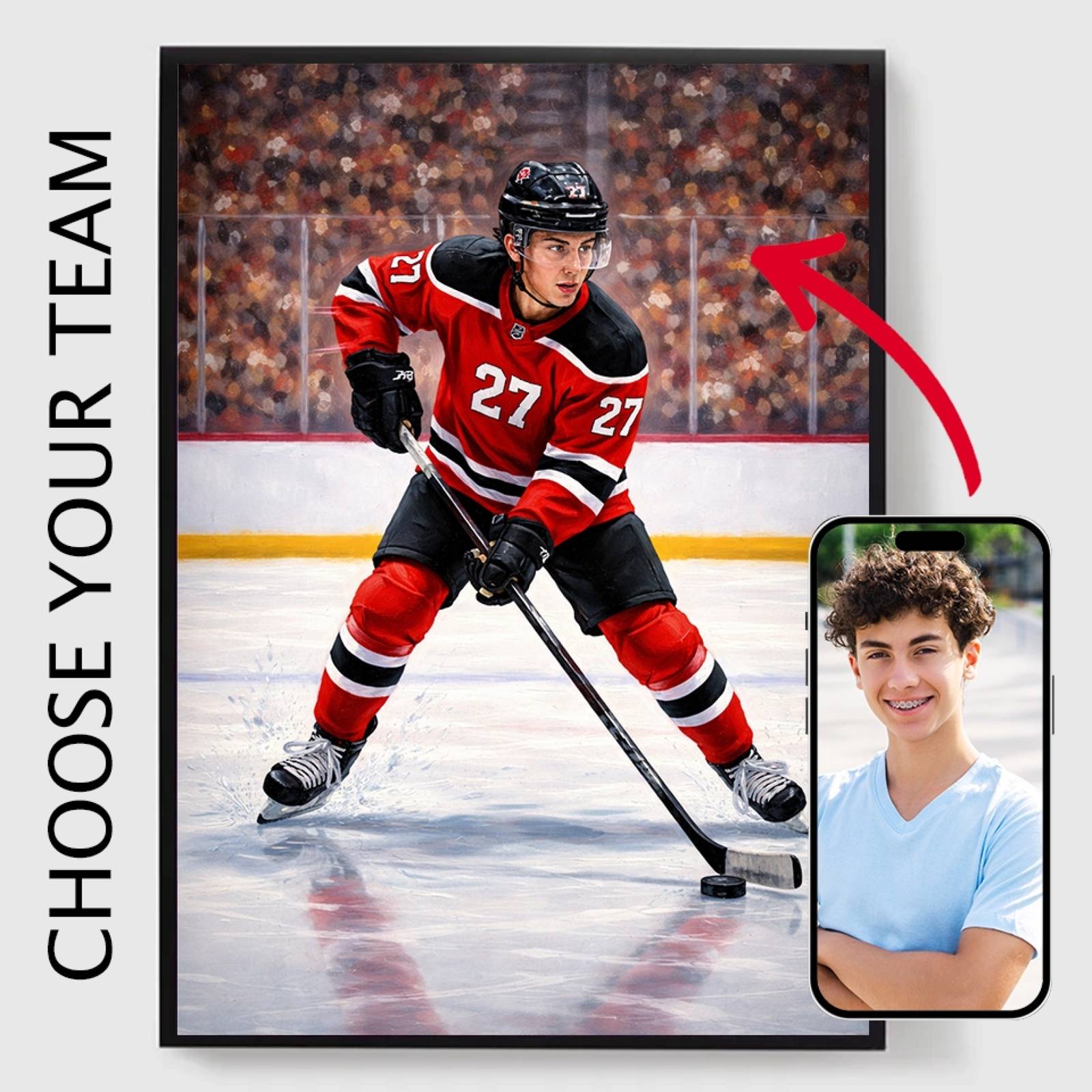 Personlig Poster - Hockey Oljemålning - AI Poster
