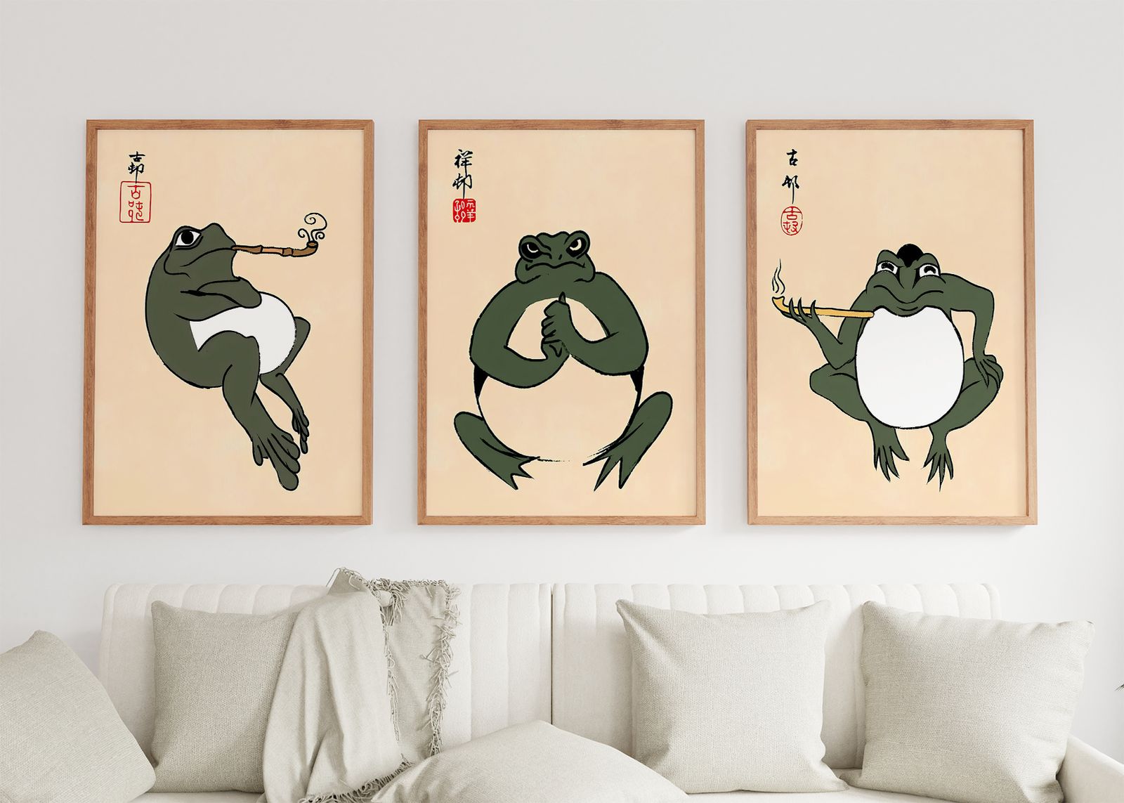 Poster - Japansk grodkonst / Set om 3