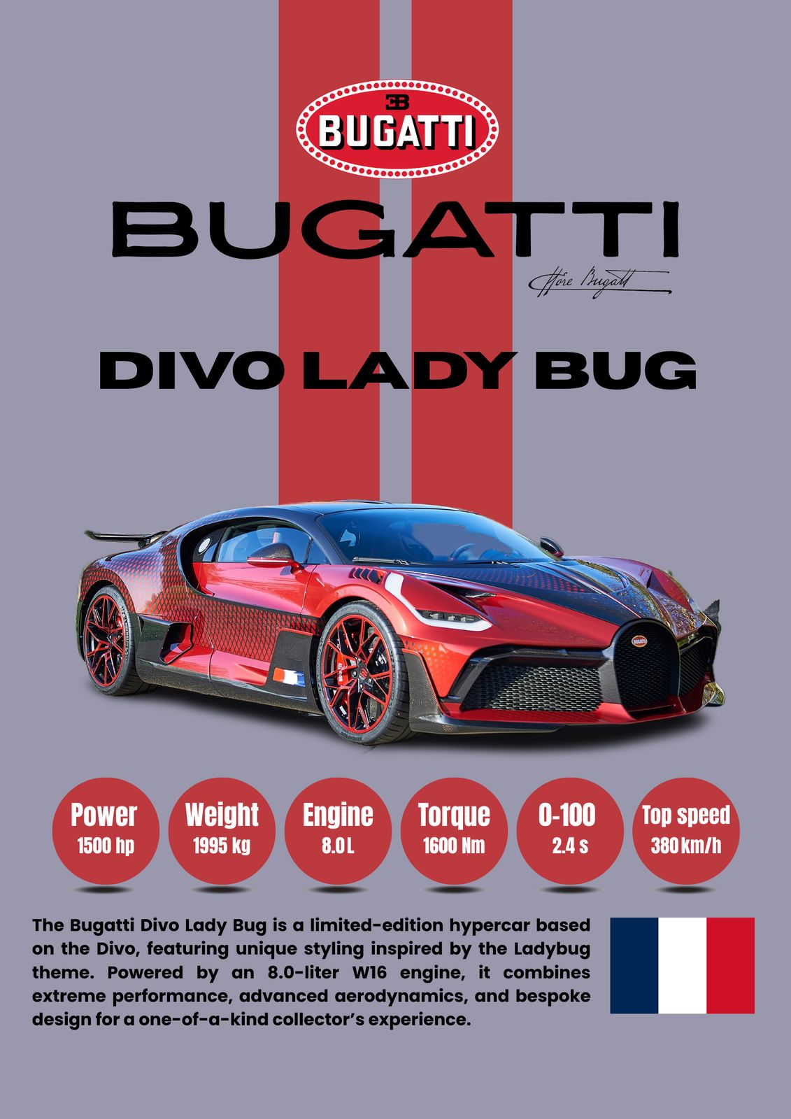 Poster - Bugatti Divo Lady Bug