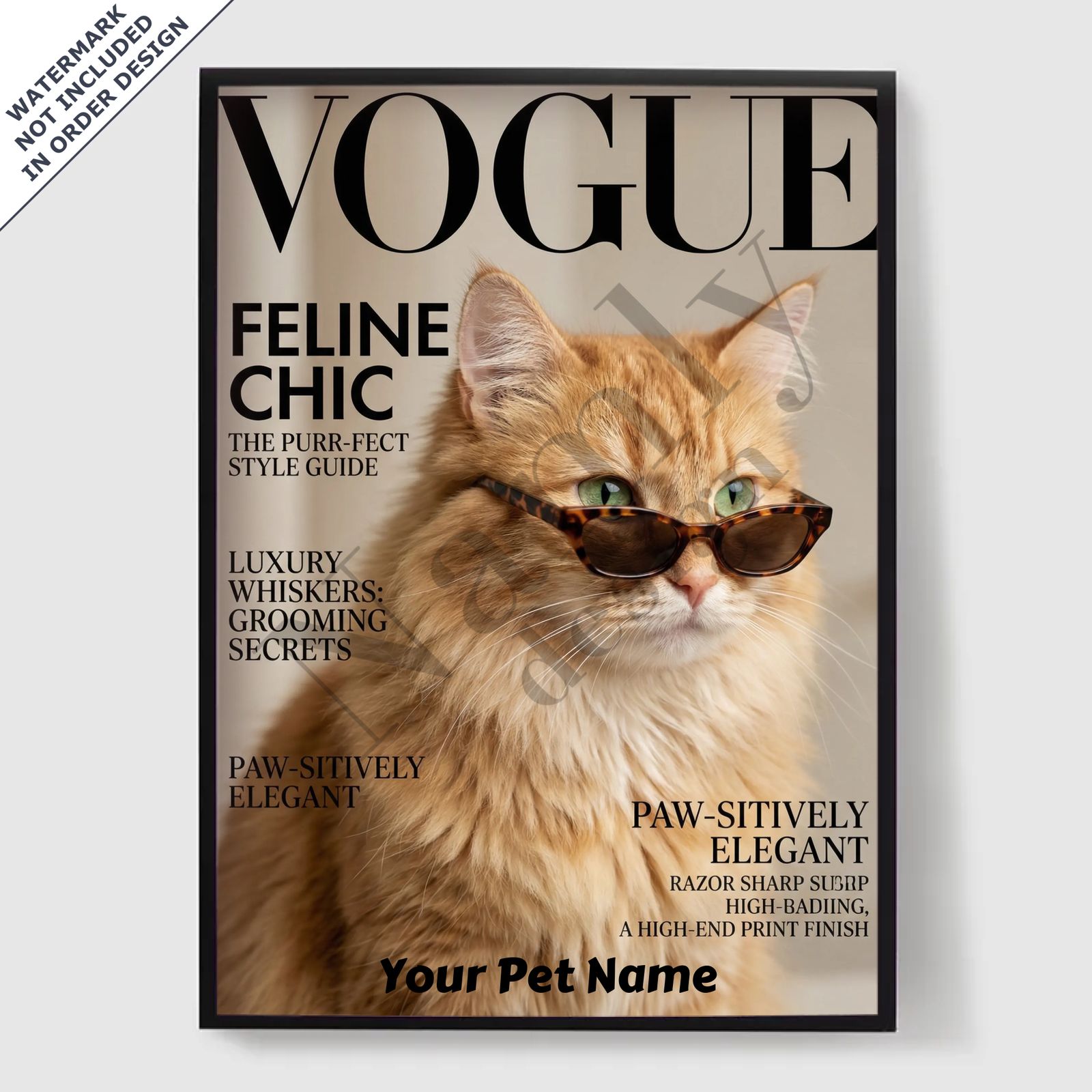 Personlig Poster - Vogue Husdjur - AI Poster