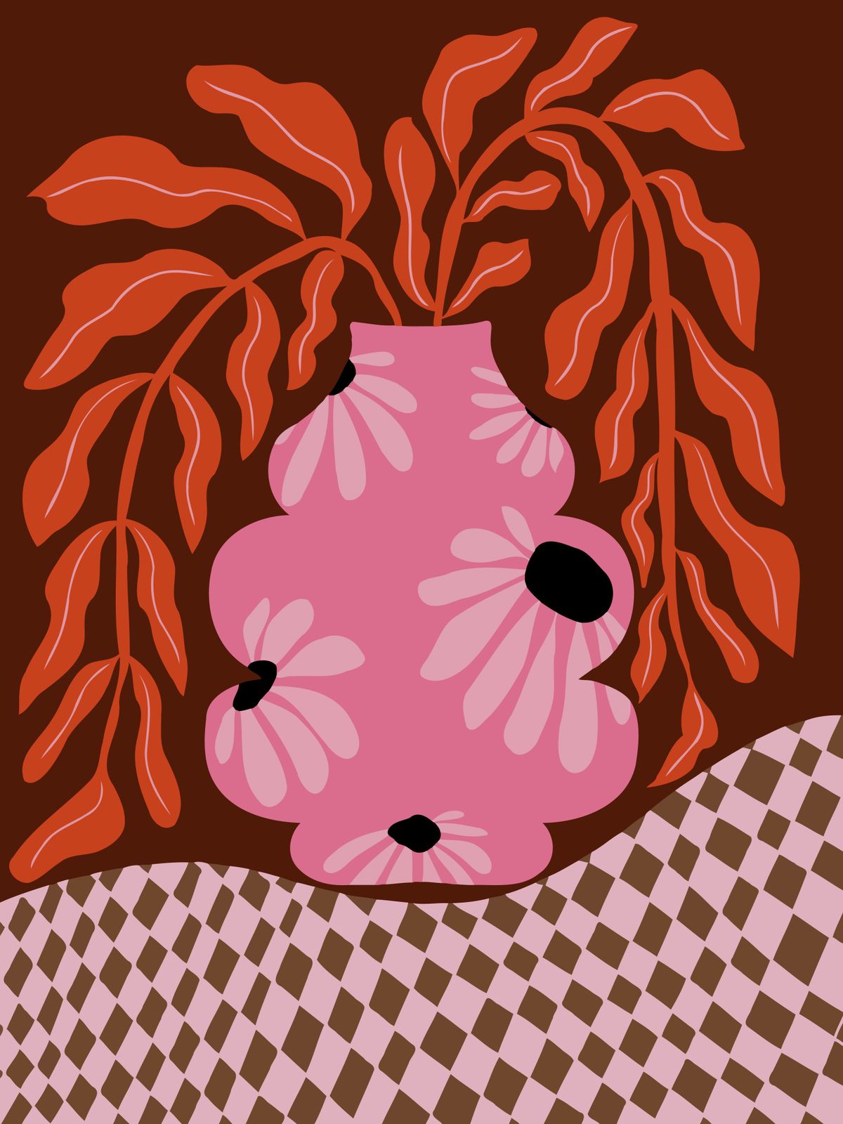 Affisch - Rosa Blomvas
