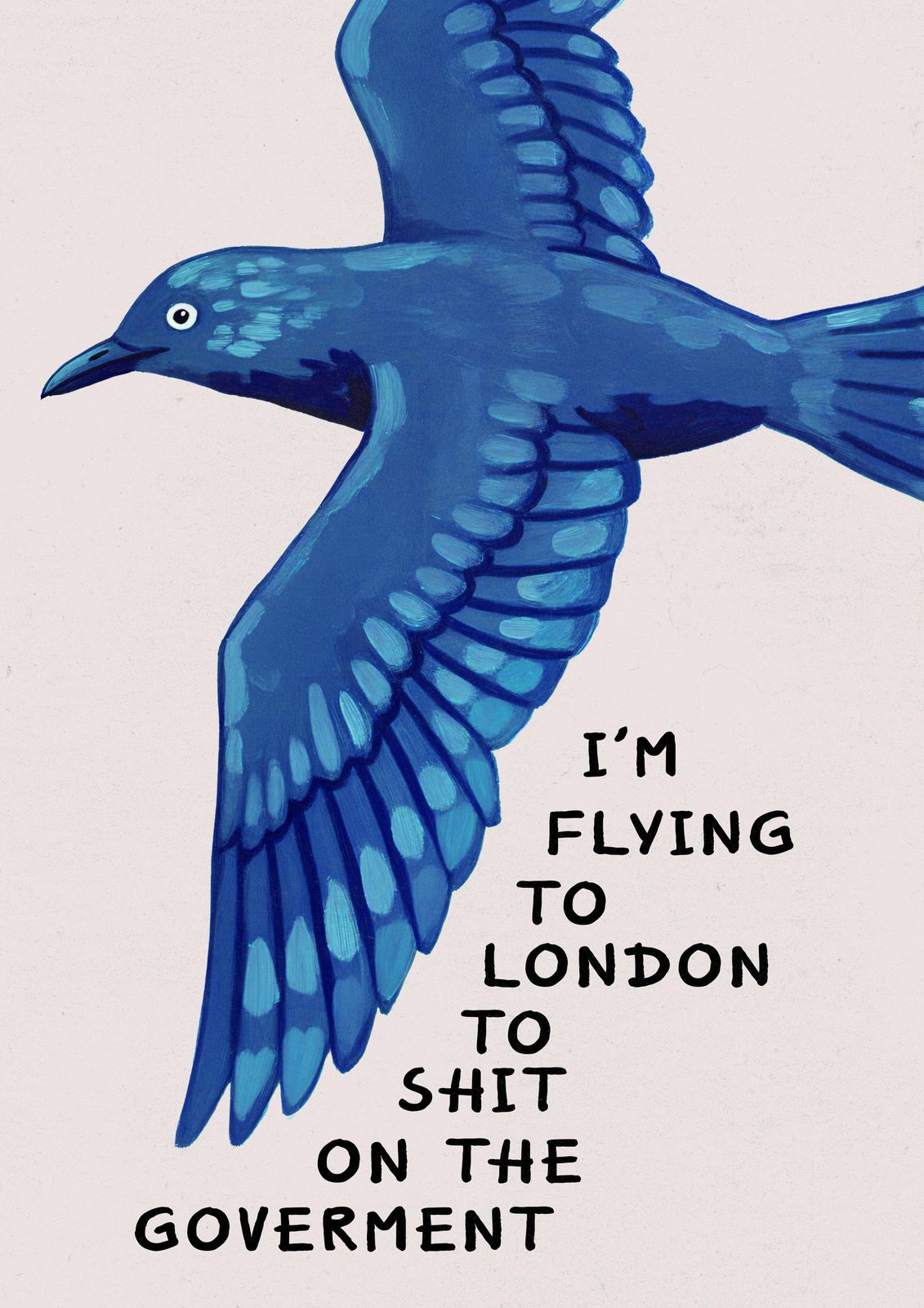 Poster - Blå Fågel Satir