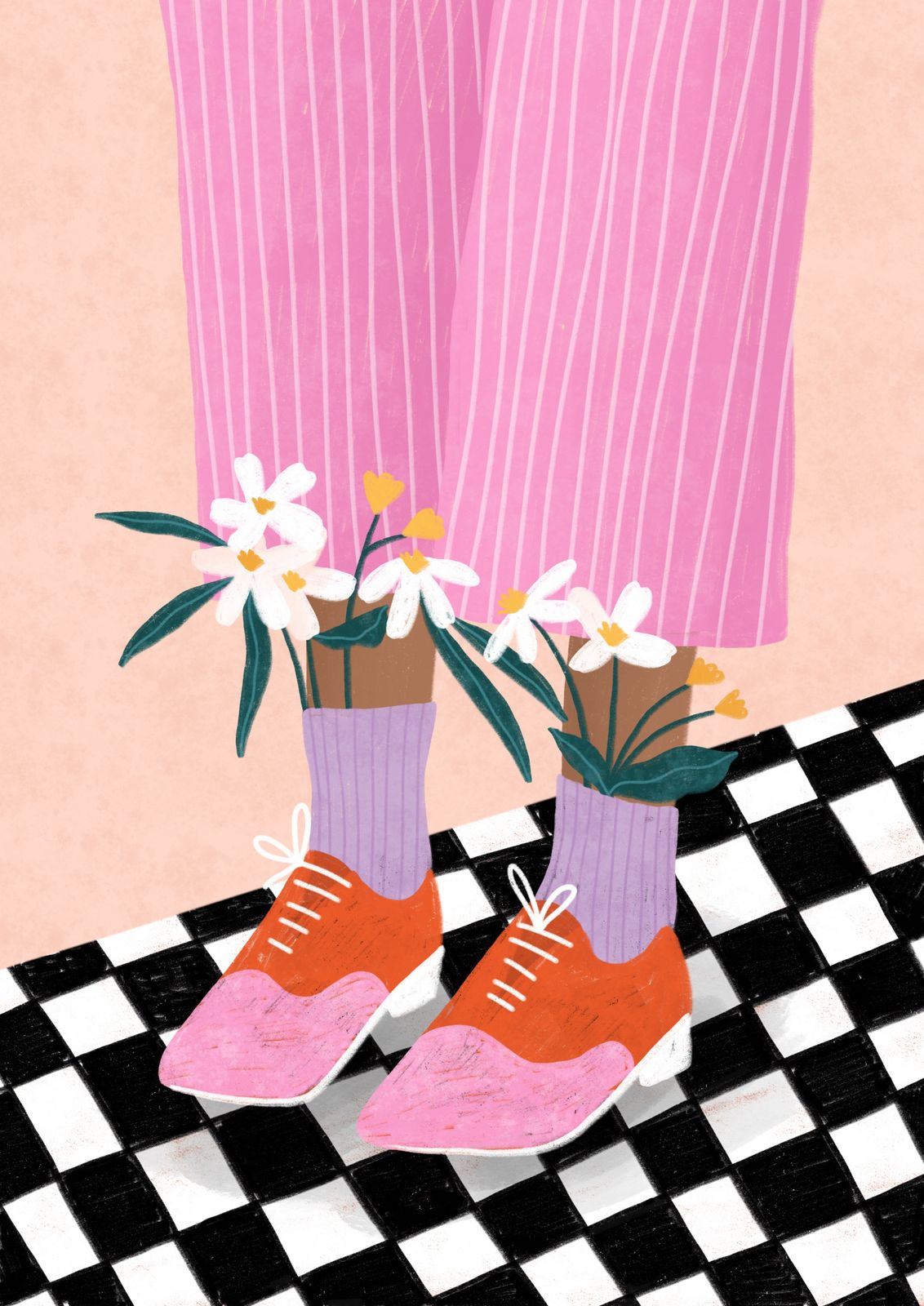 Poster - Blommiga Skor