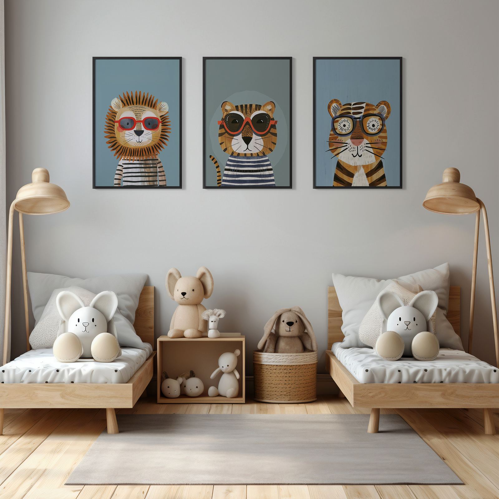 Poster - Djurporträtt / Set om 3