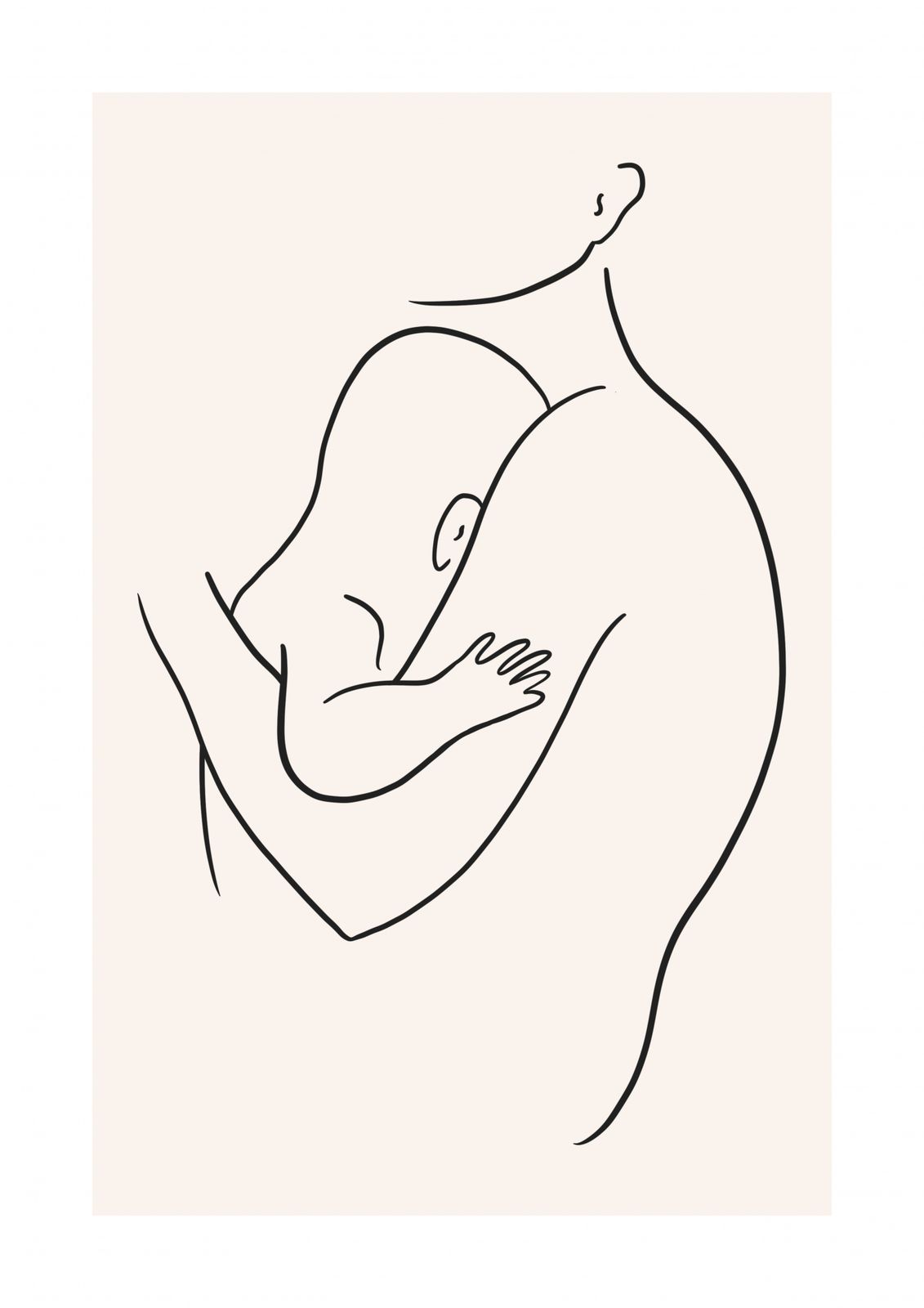 Poster - Mor och Barn Linjekonst