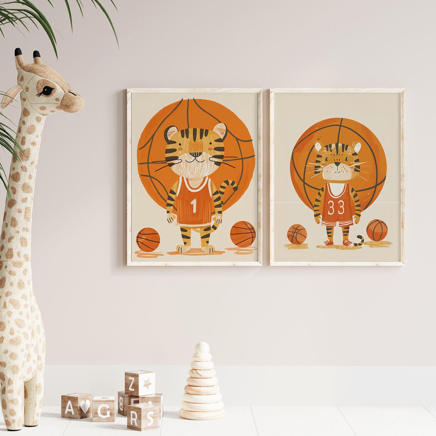 Poster - Basketbolltiger / Set med 2