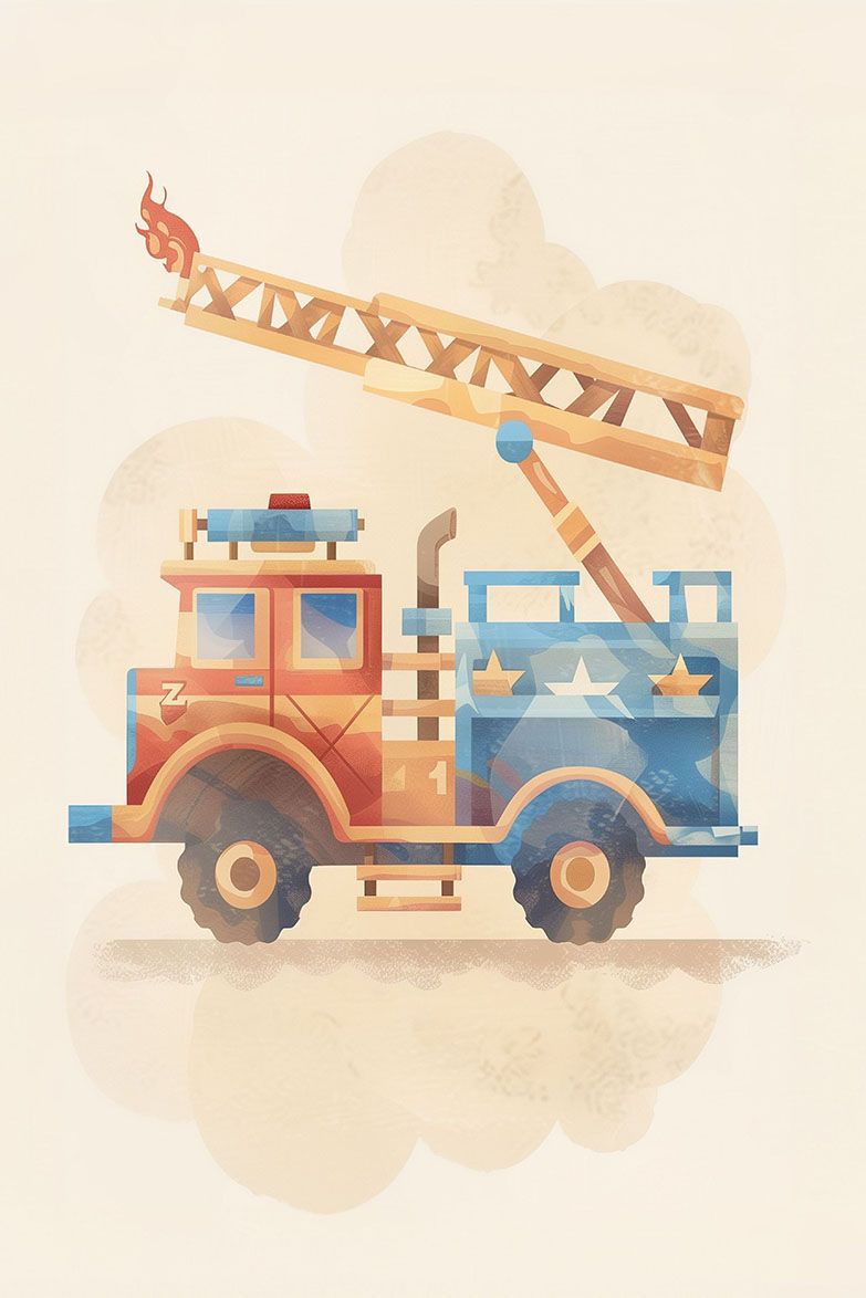 Poster - Brandbil Illustration
