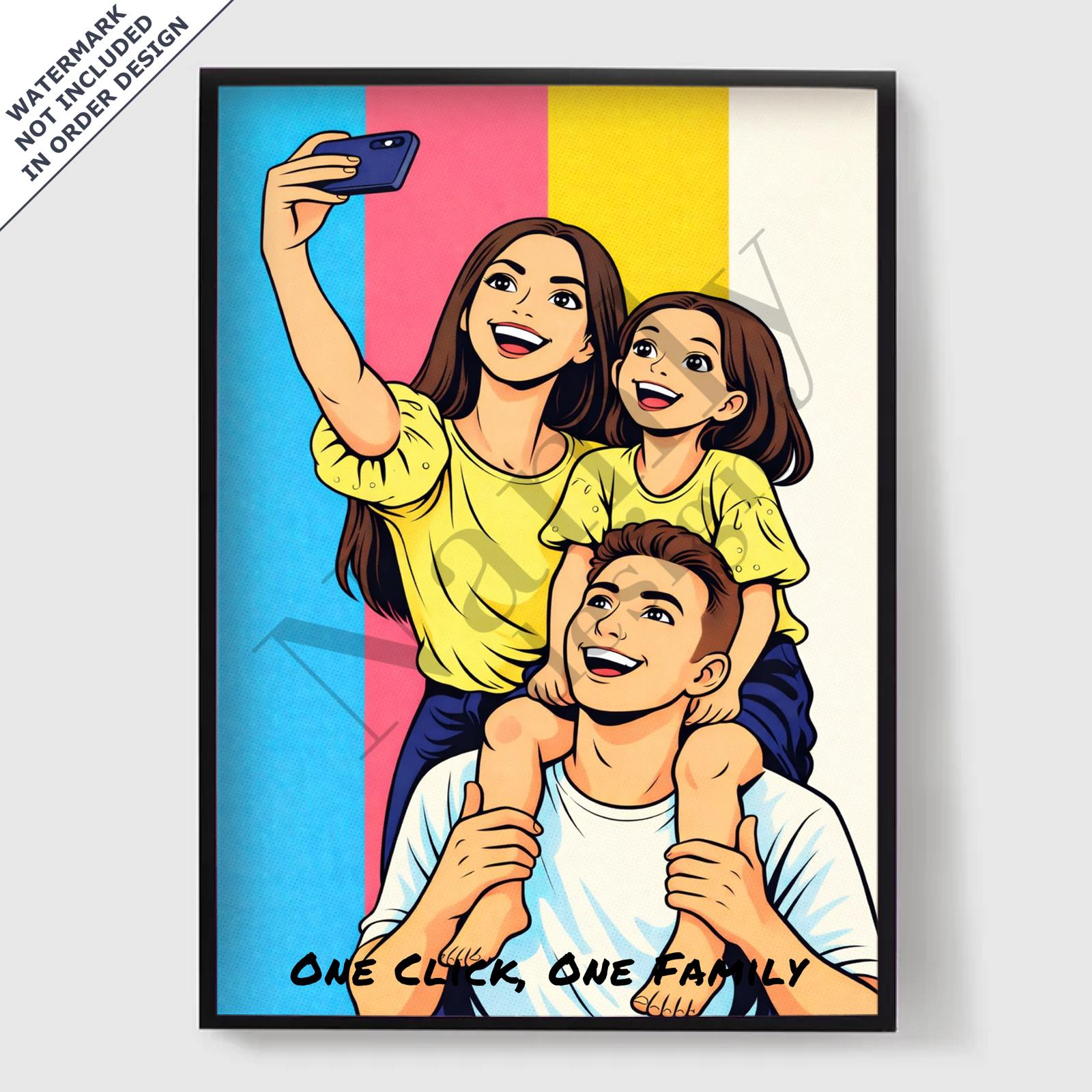 Personlig Poster - Familj Pop Art Stil - AI Poster