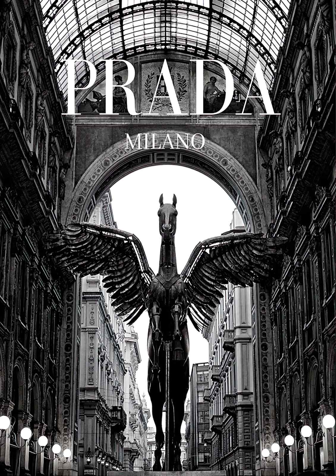 Prada Milano Svartvit Poster