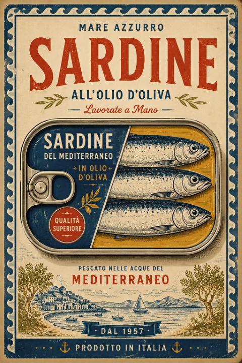 Affisch - Vintage Sardinburk Design