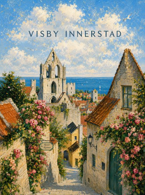 Poster - Visby Innerstad Scenery
