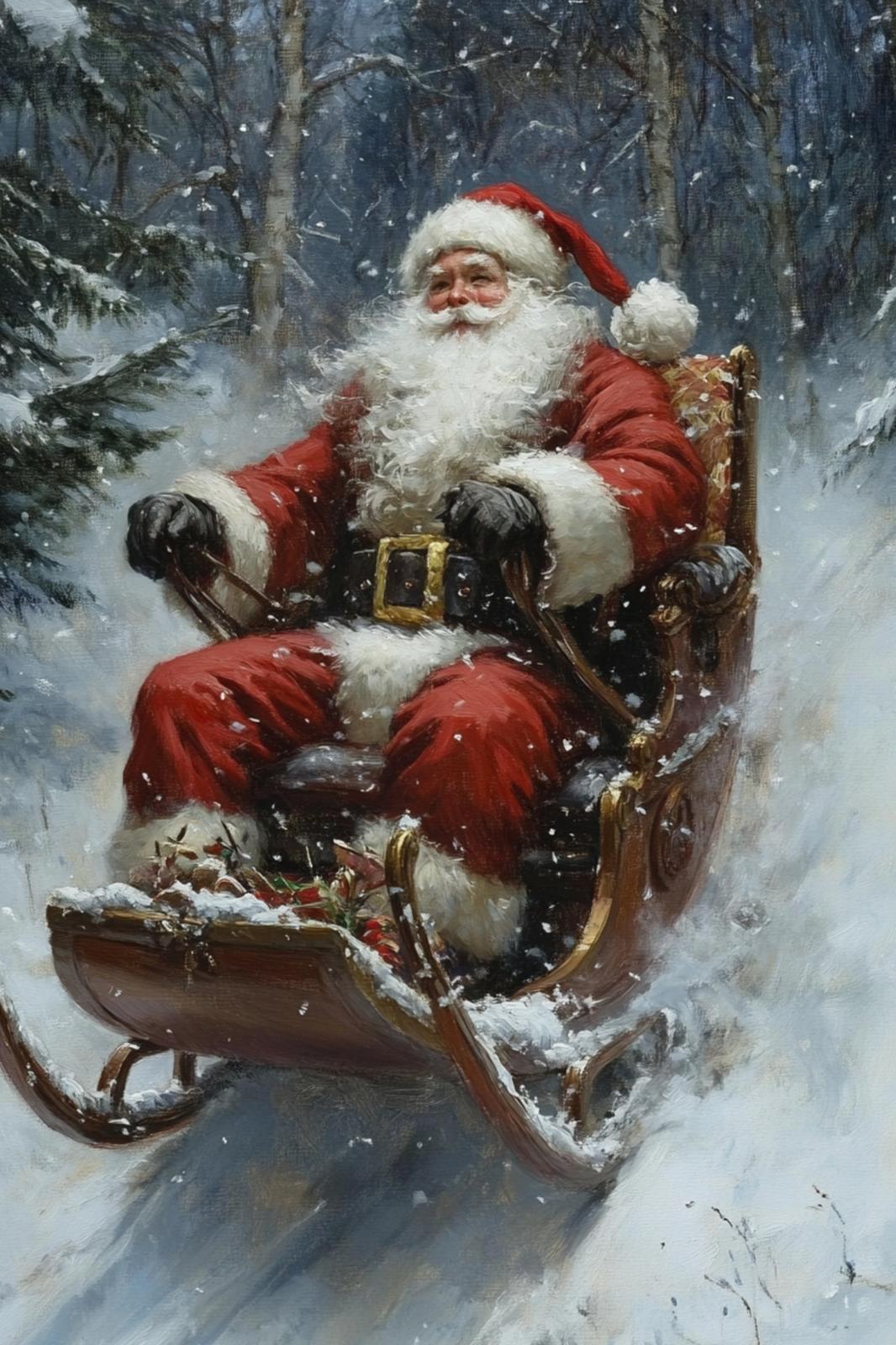 Poster - Tomte och Snötåg / Set med 3