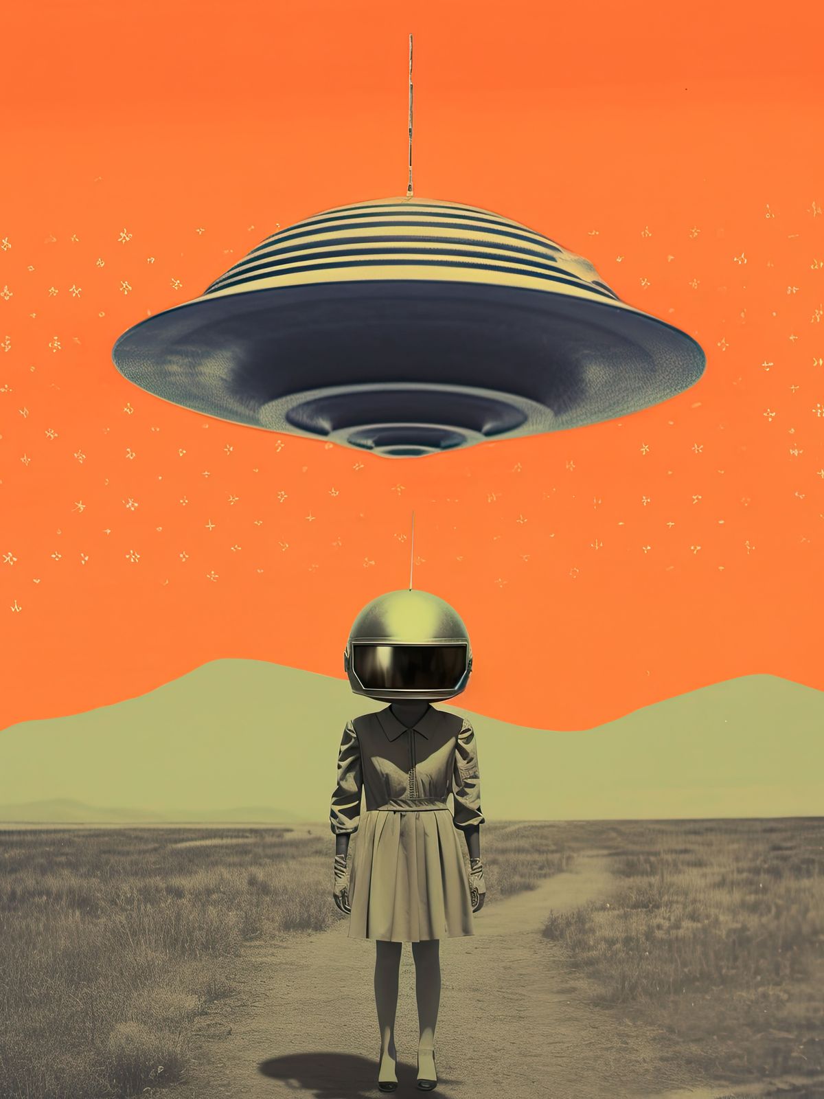 Poster - Futuristiskt UFO-möte