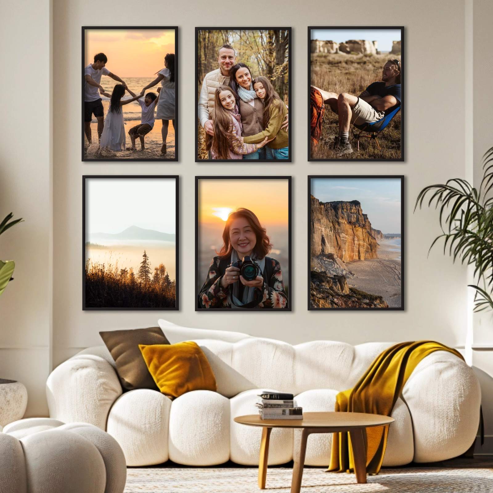 Galleri­vägg – Ladda upp foto – 6 affischer med ramar