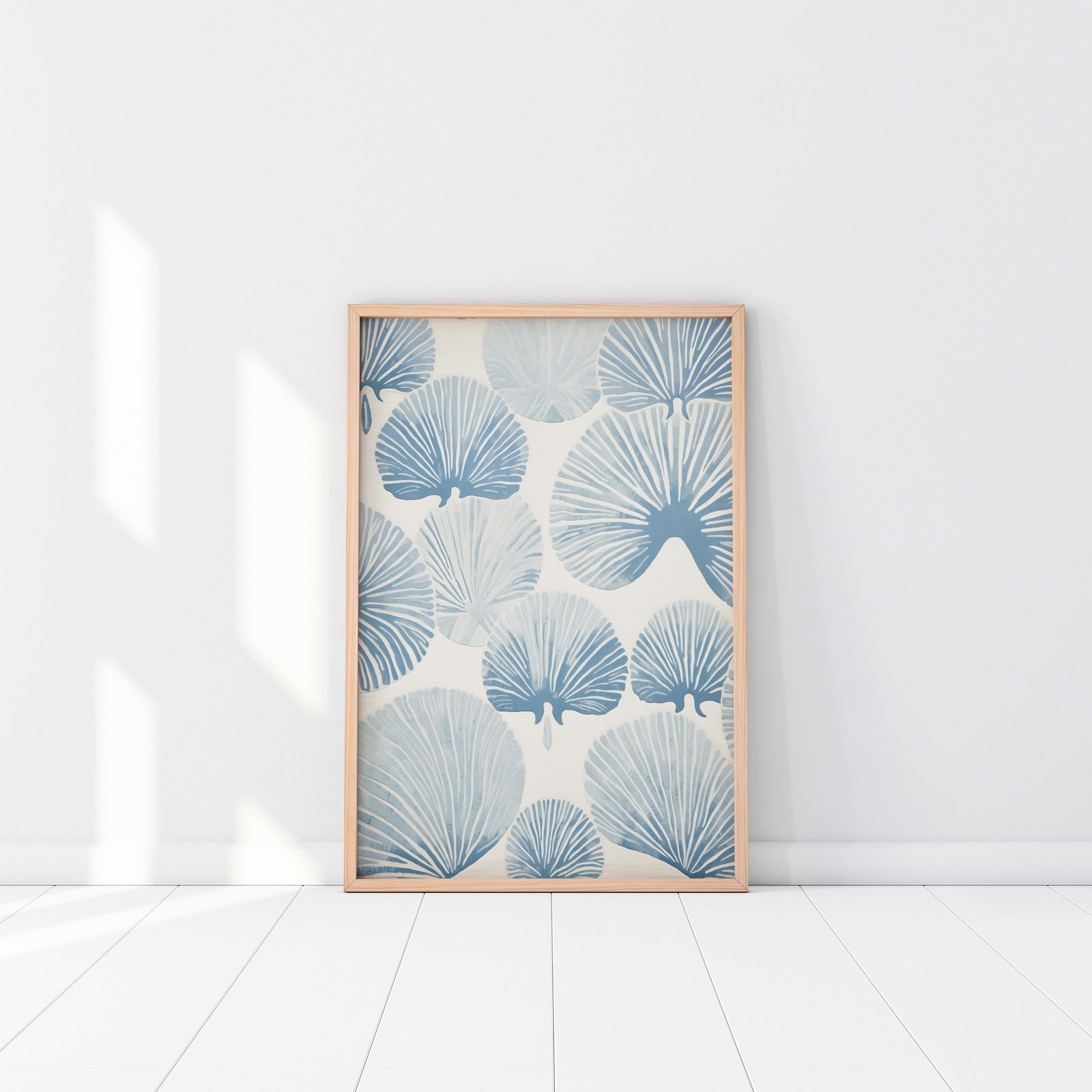 Poster - Blå Palm Mönster